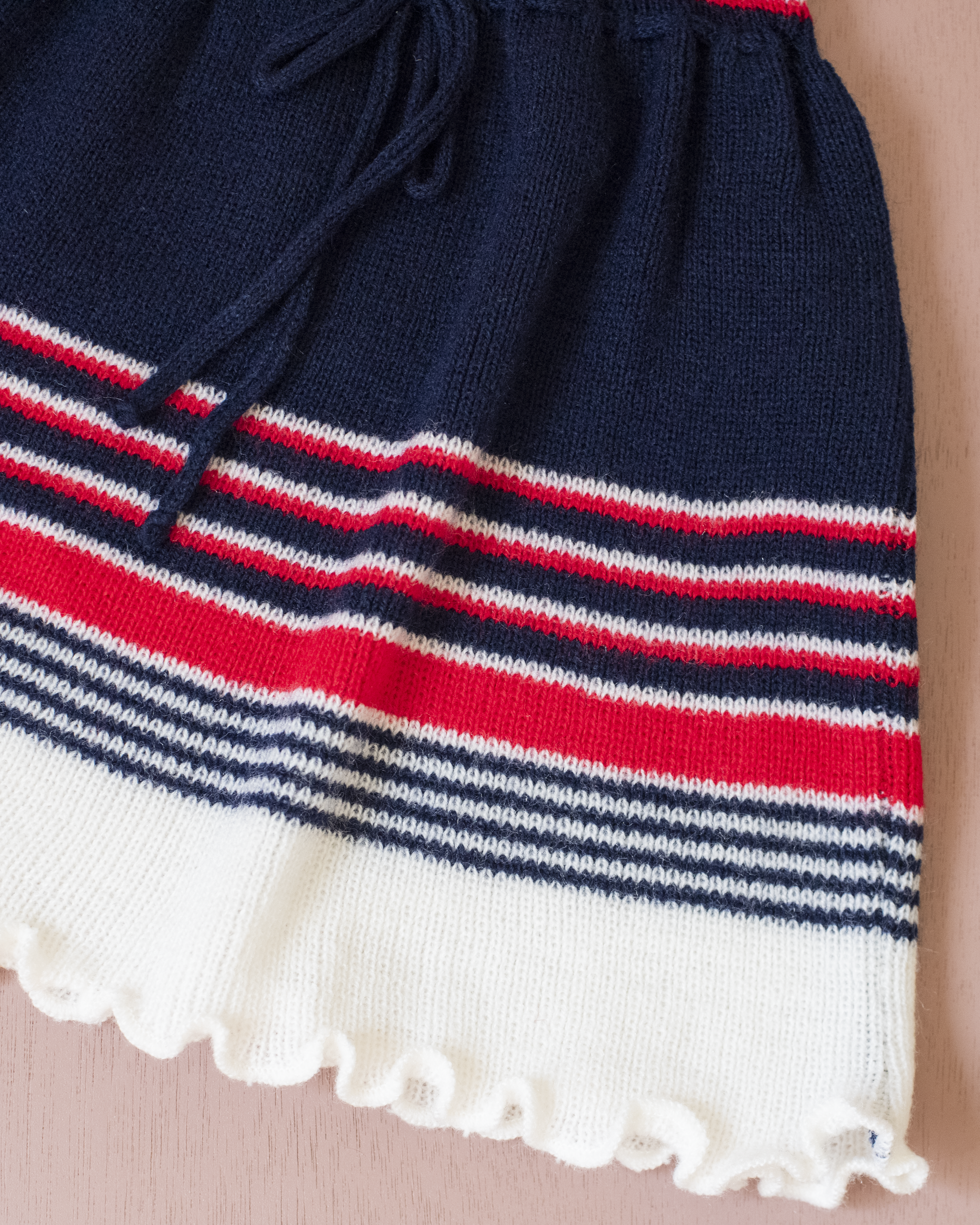 שמלת צמר כחולה עם פרחים | דד סטוק ספרדי | 12-18 חודשים