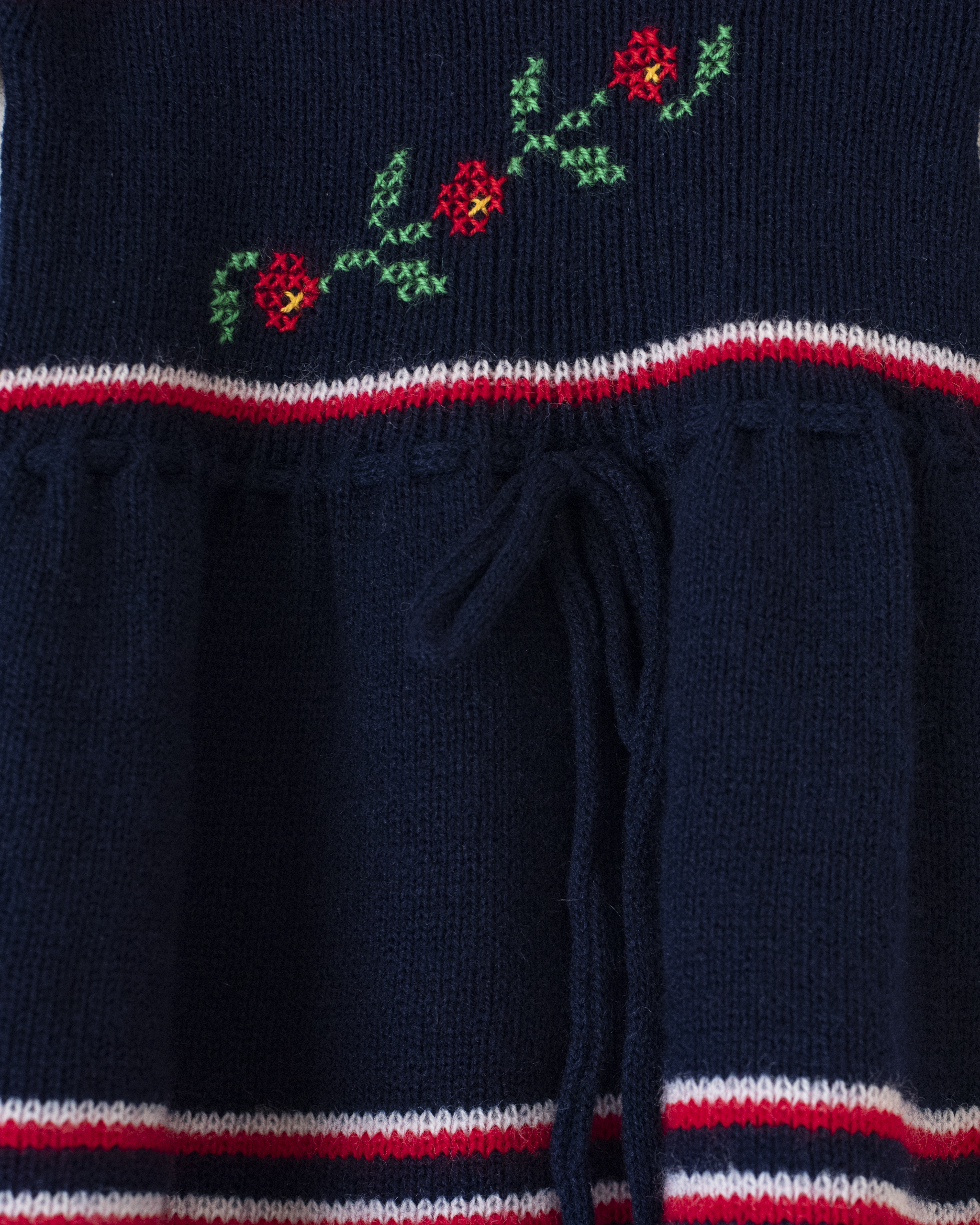 שמלת צמר כחולה עם פרחים | דד סטוק ספרדי | 12-18 חודשים