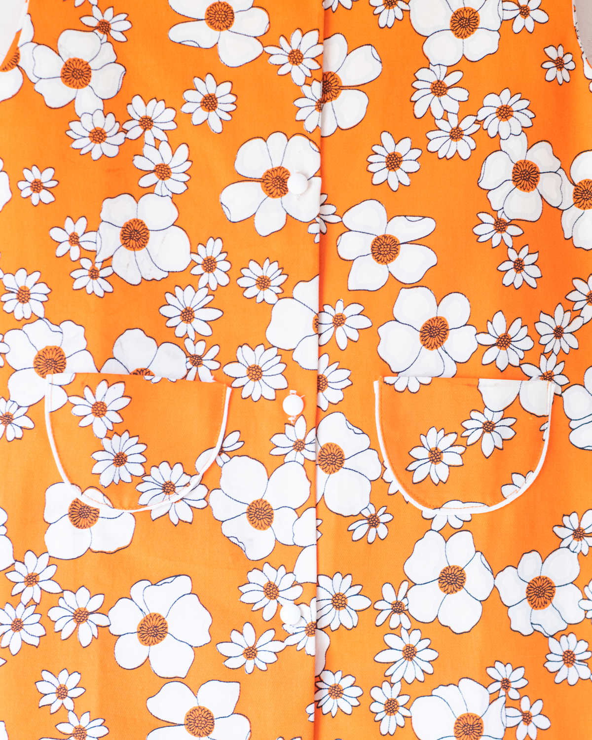 Orange floral set from the seventies | 8-9 years