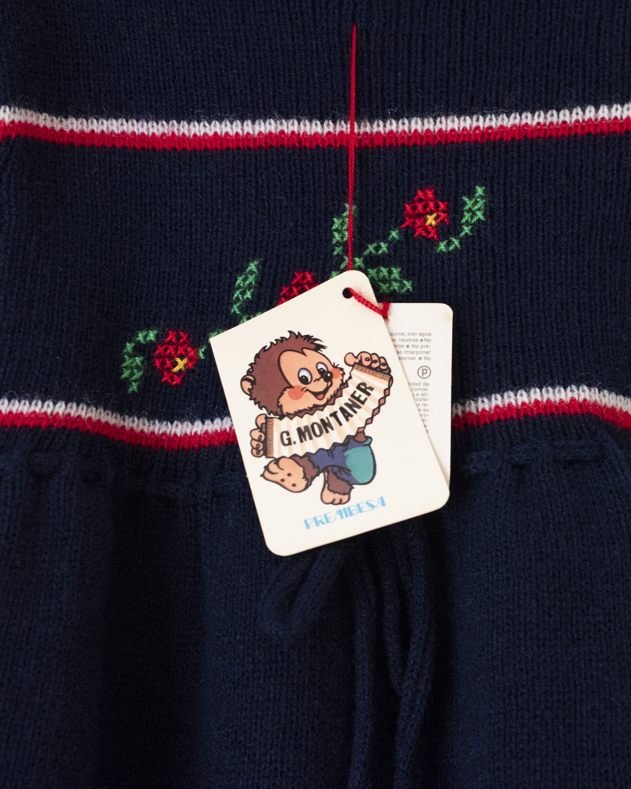 שמלת צמר כחולה עם פרחים | דד סטוק ספרדי | 12-18 חודשים