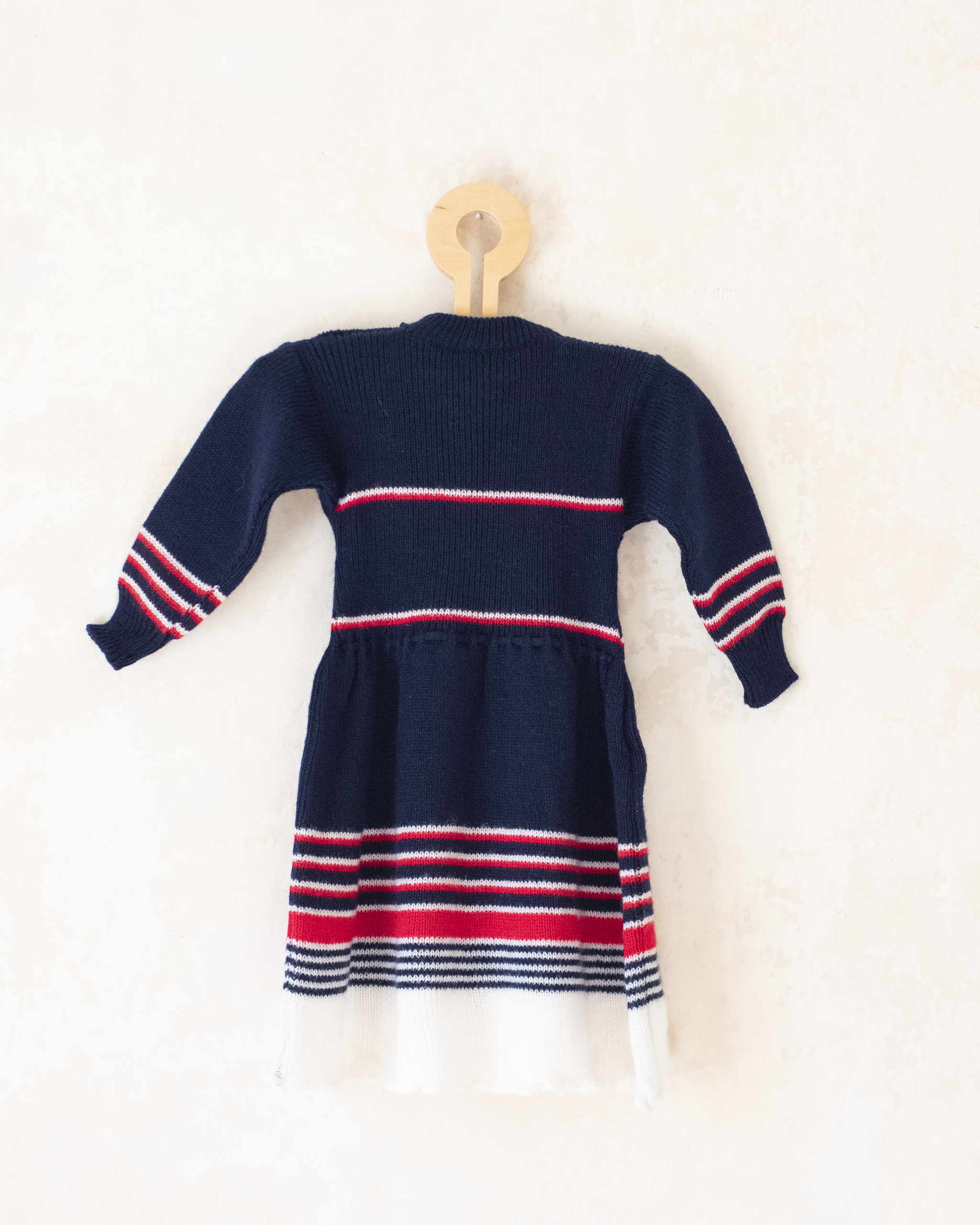 שמלת צמר כחולה עם פרחים | דד סטוק ספרדי | 12-18 חודשים