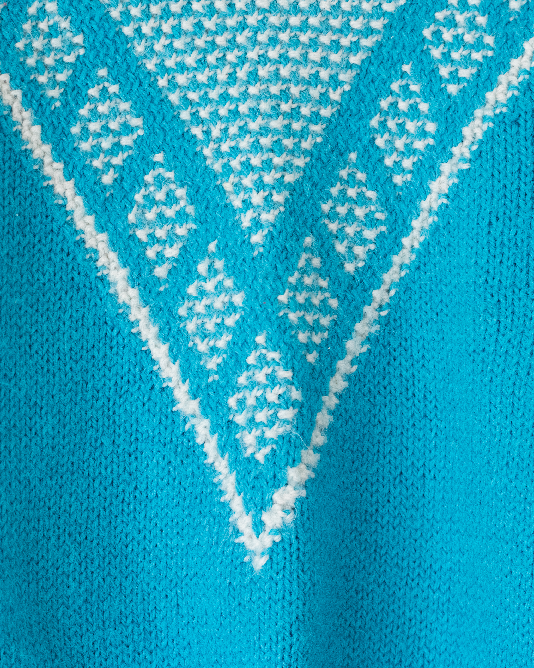 סריג טורקיז עם מעוינים לבנים | 2-3 שנים