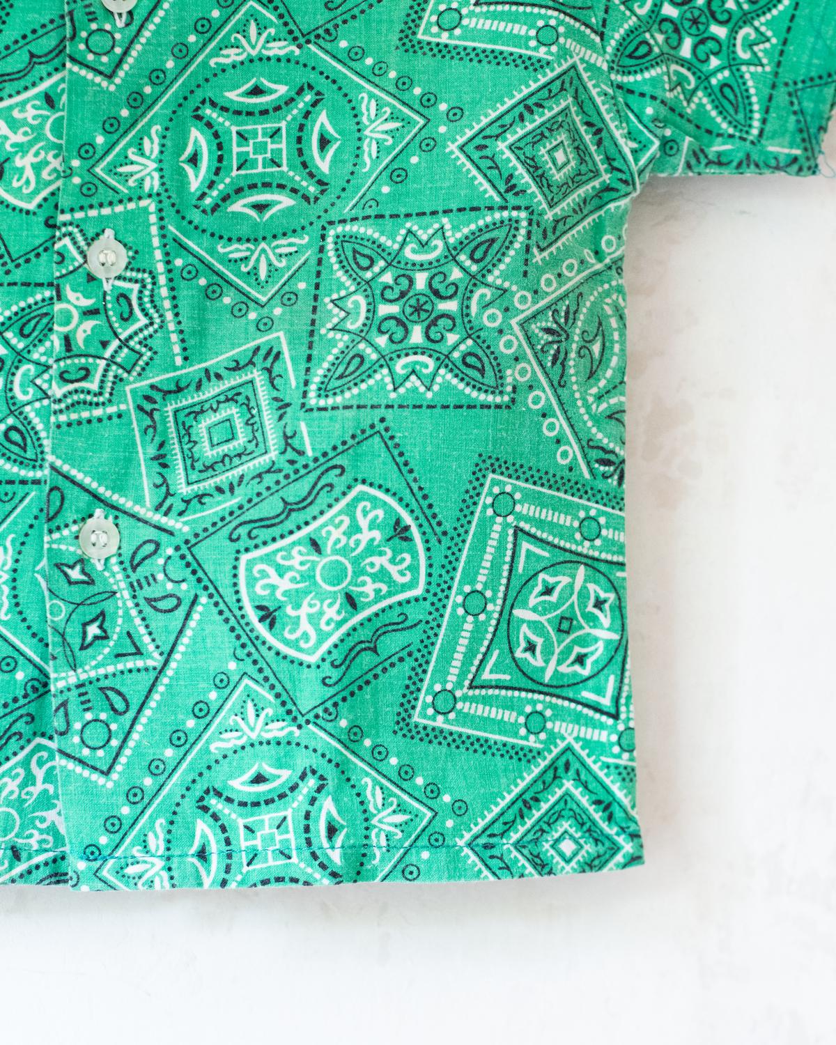 Green Bandana Print French Button-Down Shirt | 18-24 Months