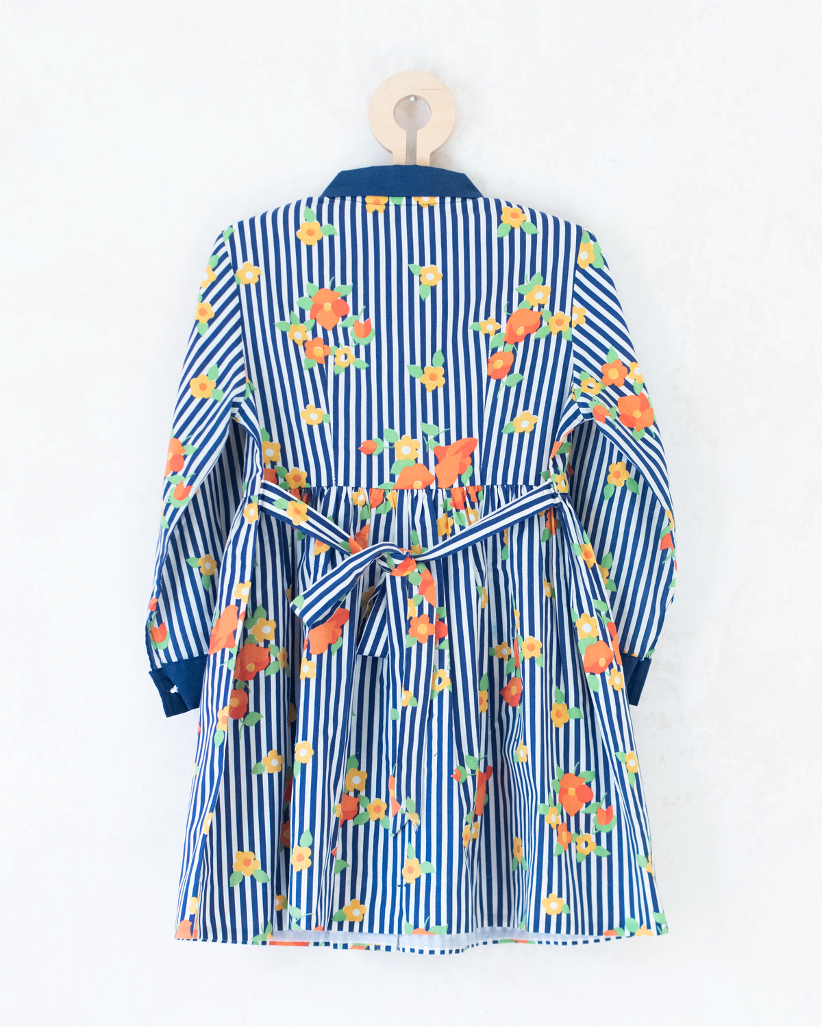 French dress with stripes and flowers from the Sixties | 5-6 years