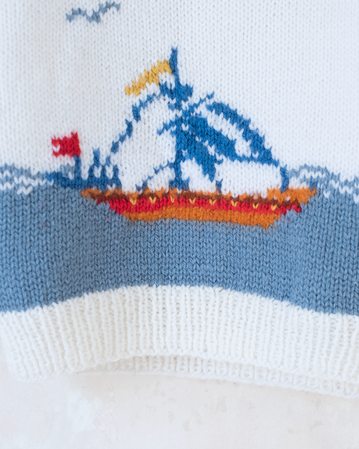 Wool sweater with sailboat and sun | 5-6 years