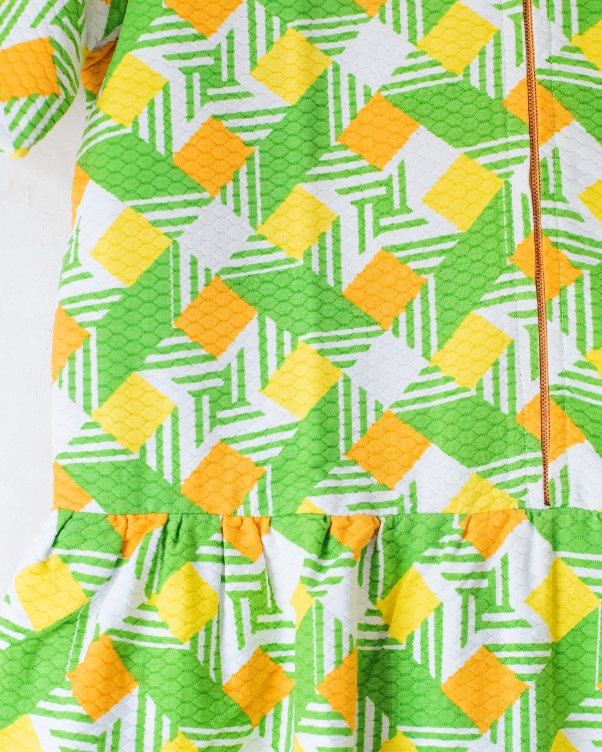 Sixties colorful square dress | French dead stock | 6-7 years