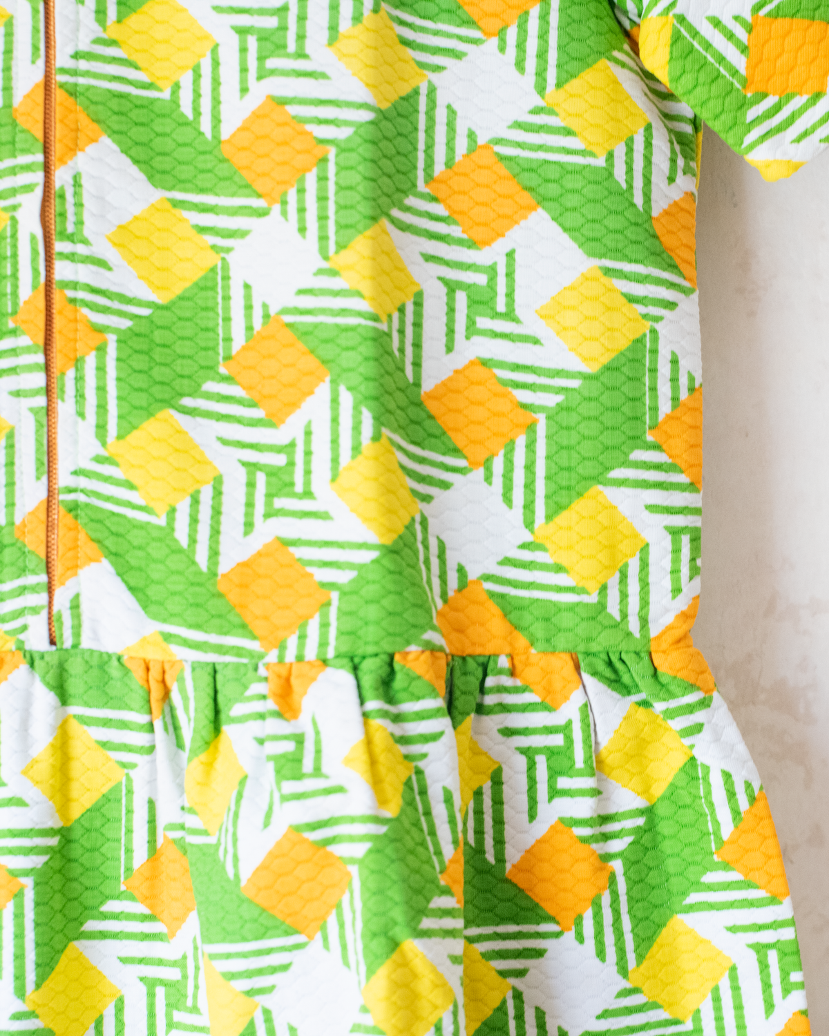 Sixties colorful square dress | French dead stock | 6-7 years