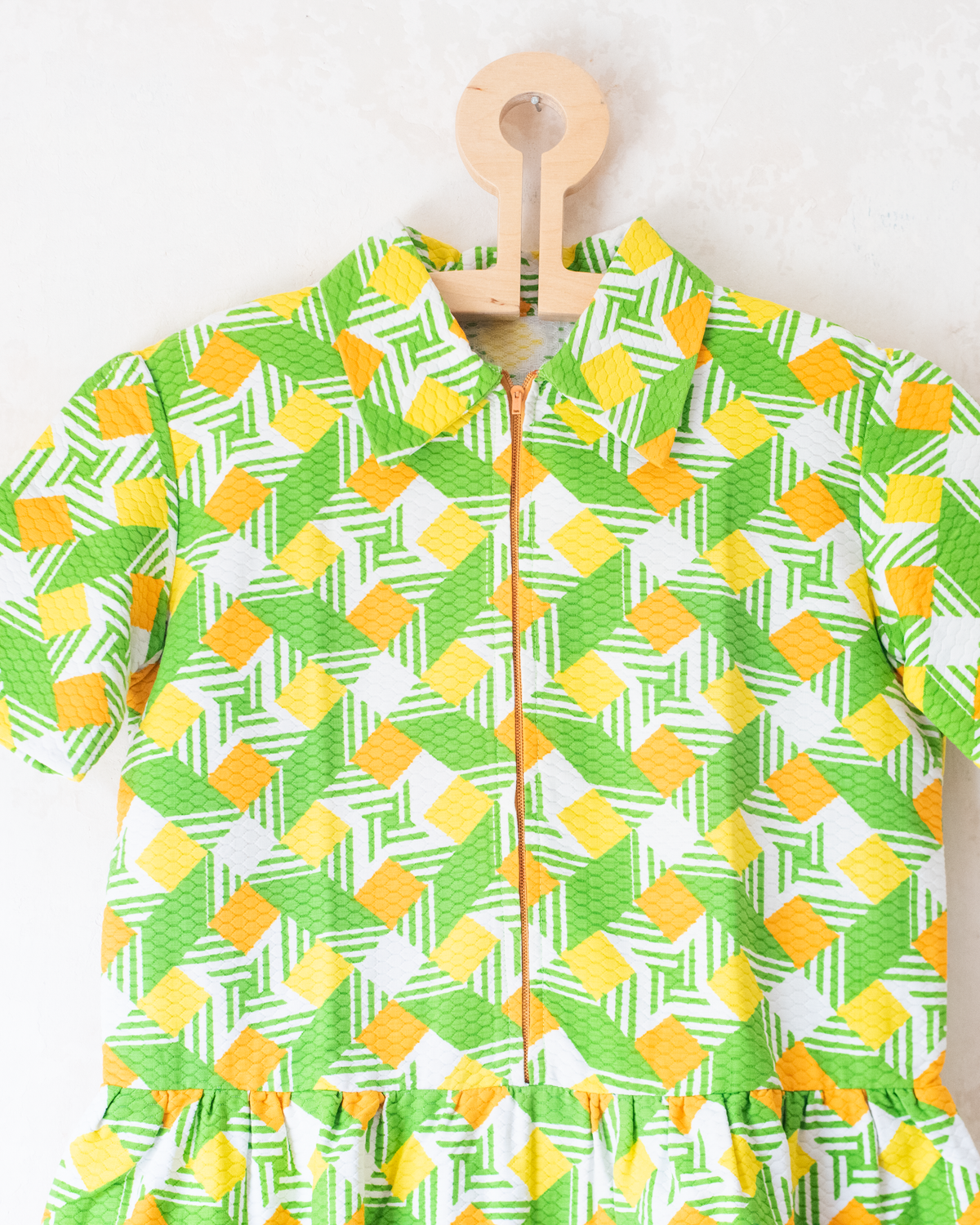 Sixties colorful square dress | French dead stock | 6-7 years