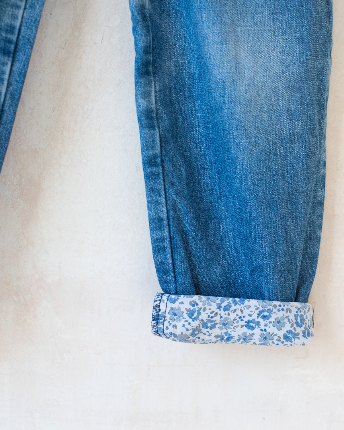 Denim overalls with floral pocket | 4-5 years