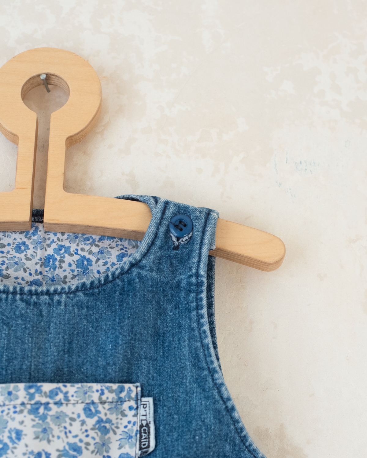Denim overalls with floral pocket | 4-5 years