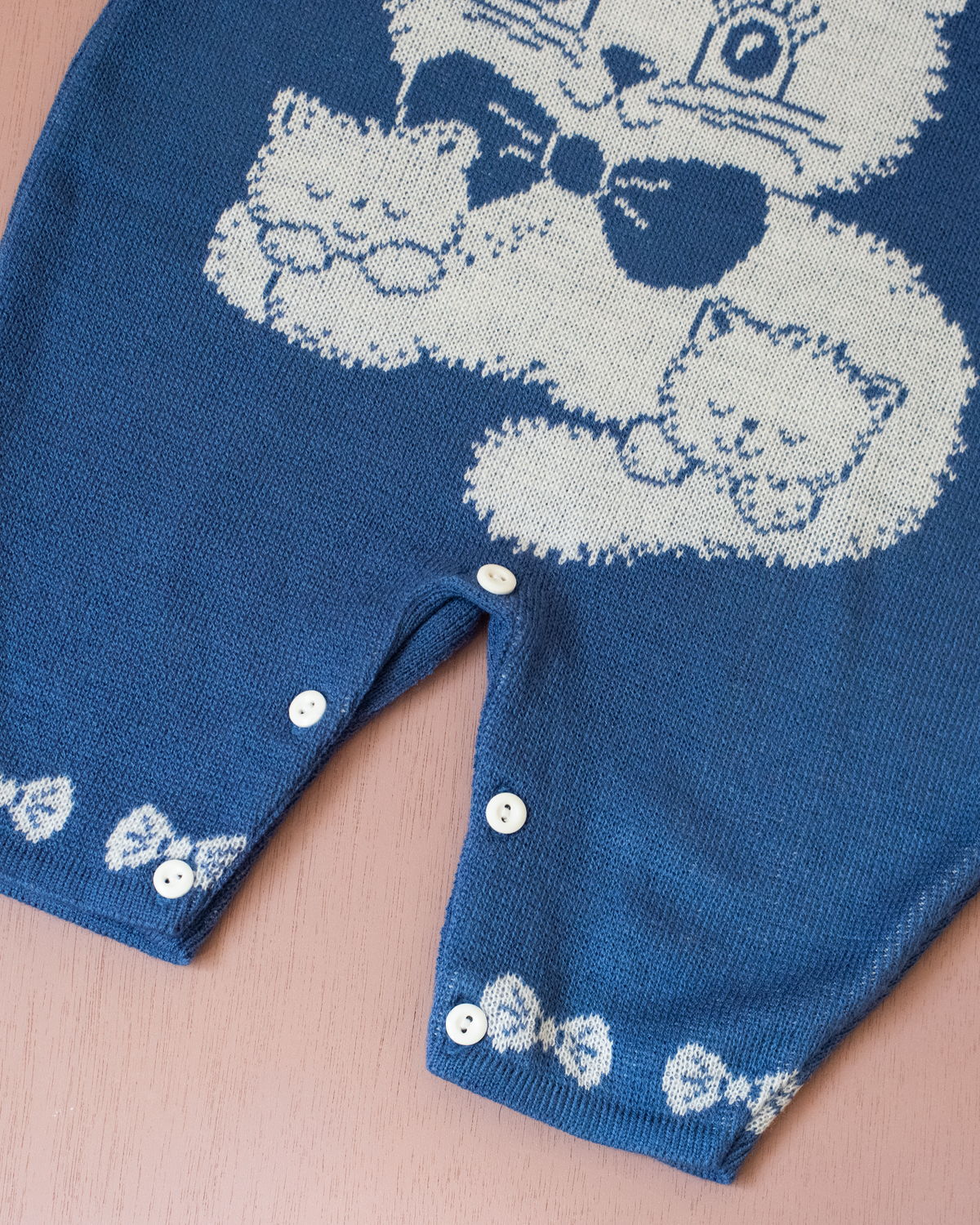 Knitted blue catsuit | Spanish dead stock | 3-6 months