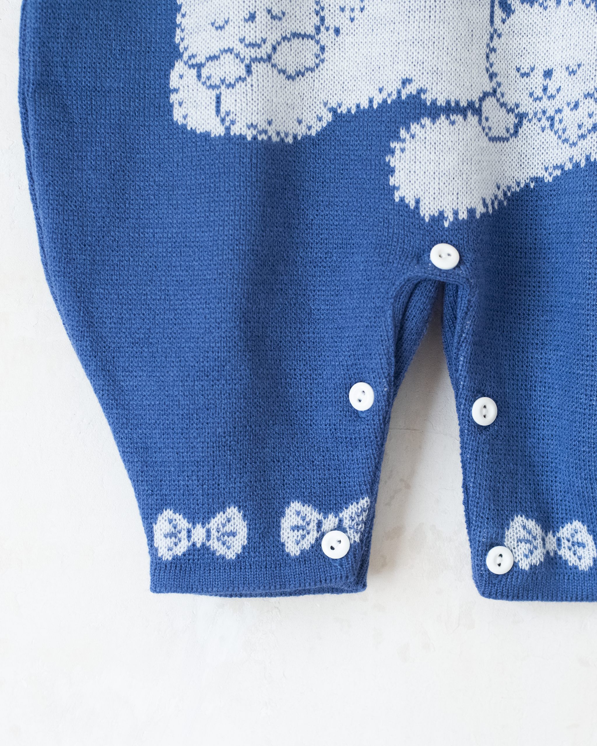 אוברול סרוג כחול עם חתולים | דד סטוק ספרדי | 3-6 חודשים