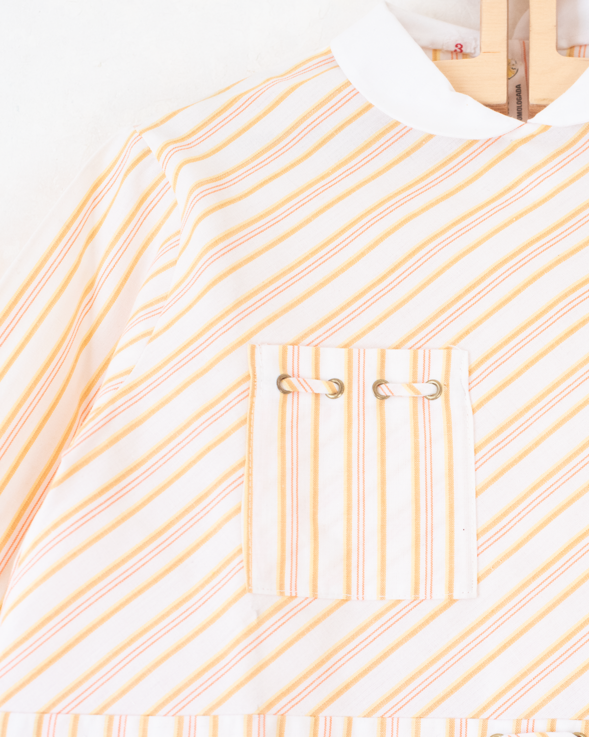Striped and embroidered bunny shirt | French deadstock from the 70s | 3-4 years