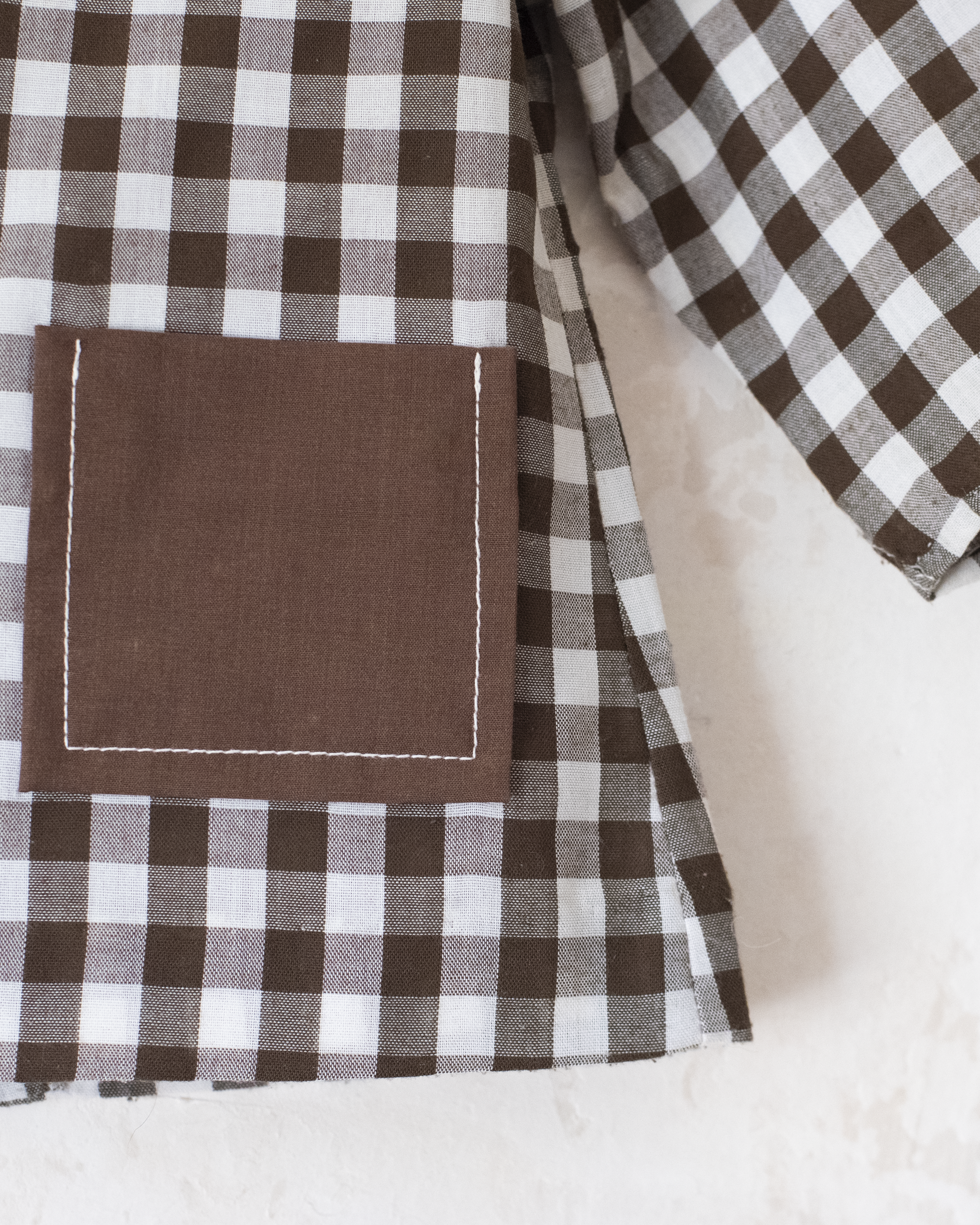 חולצה משובצת עם טלפון | דד סטוק צרפתי | 3-4 שנים