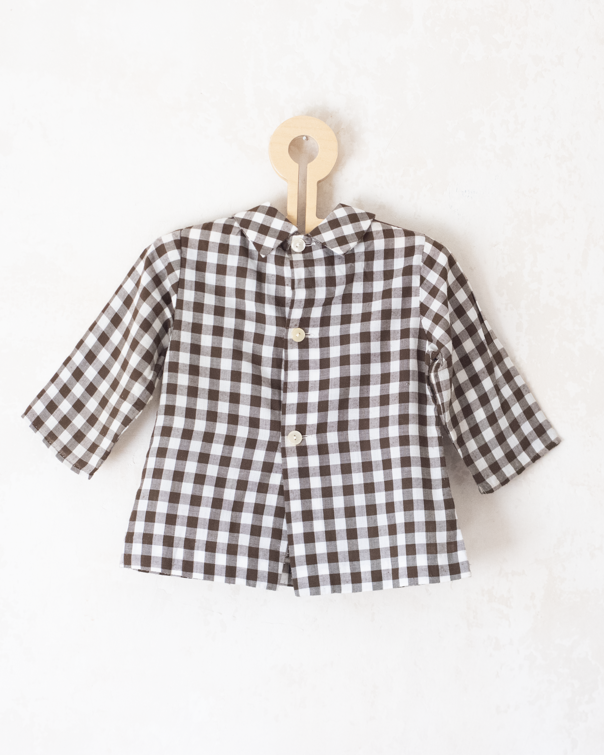 חולצה משובצת עם טלפון | דד סטוק צרפתי | 3-4 שנים