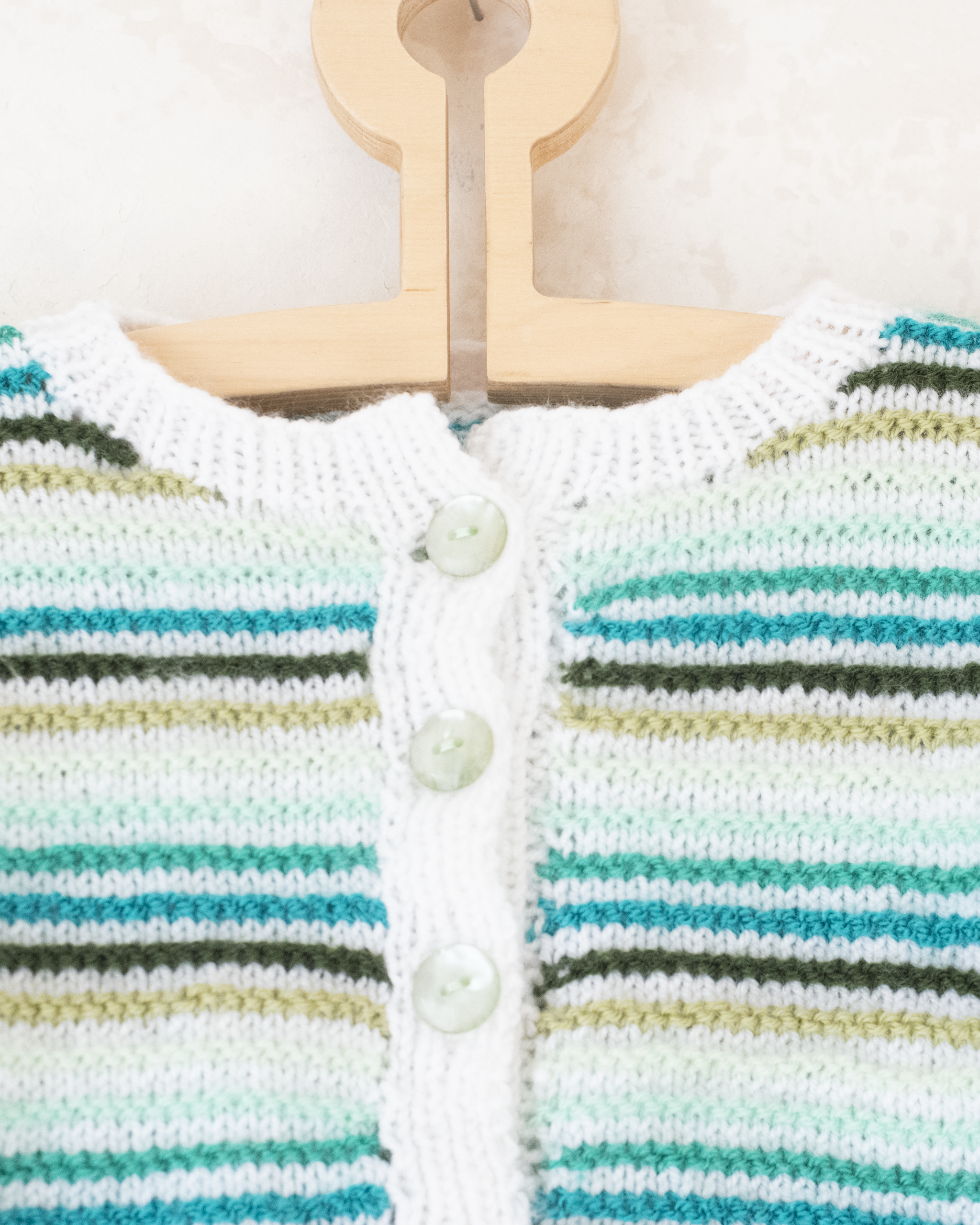 קרדיגן צמר עם פסים ירוקים | 18-24 חודשים