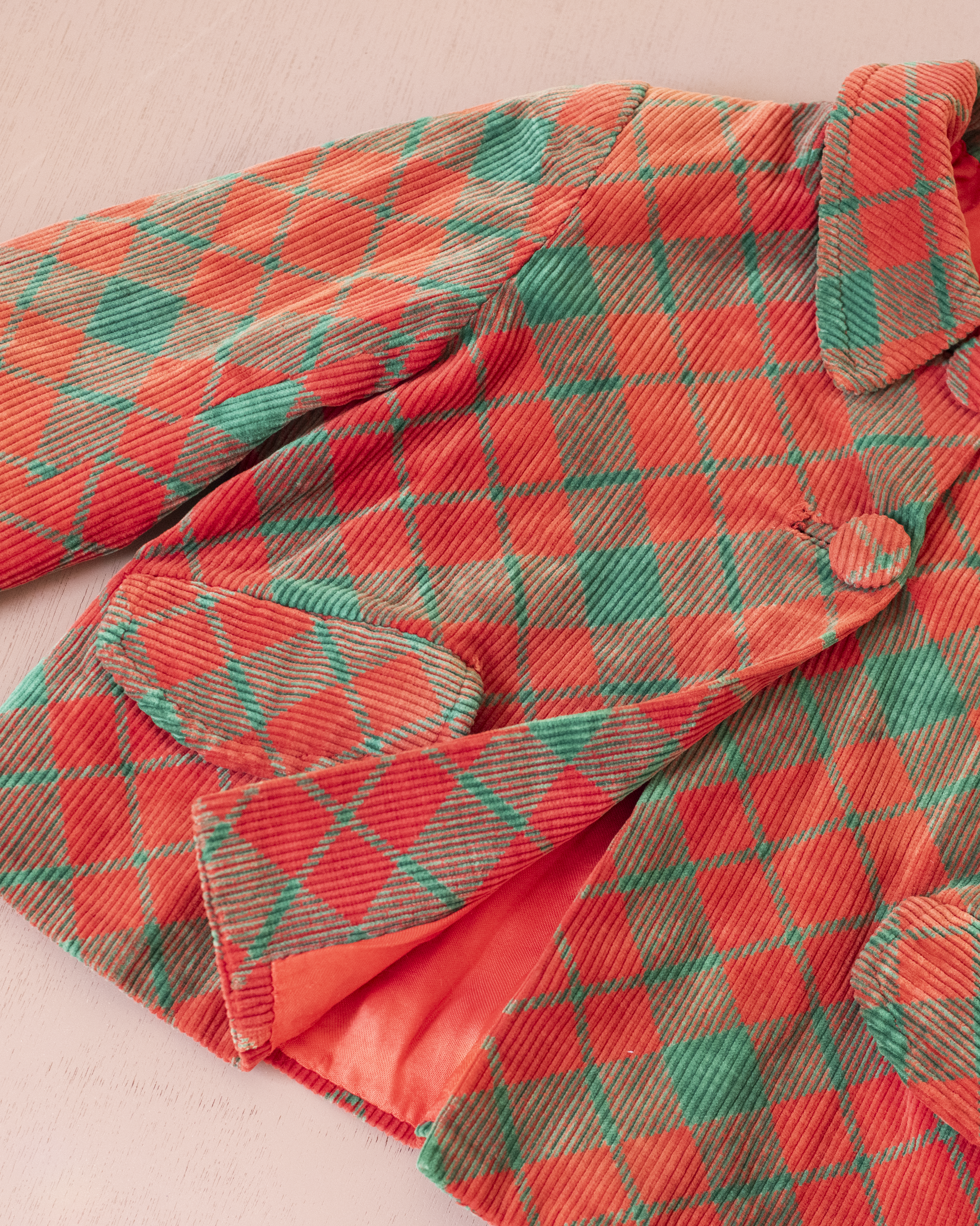 ז׳קט קורדרוי באדום וירוק | 3-4 שנים