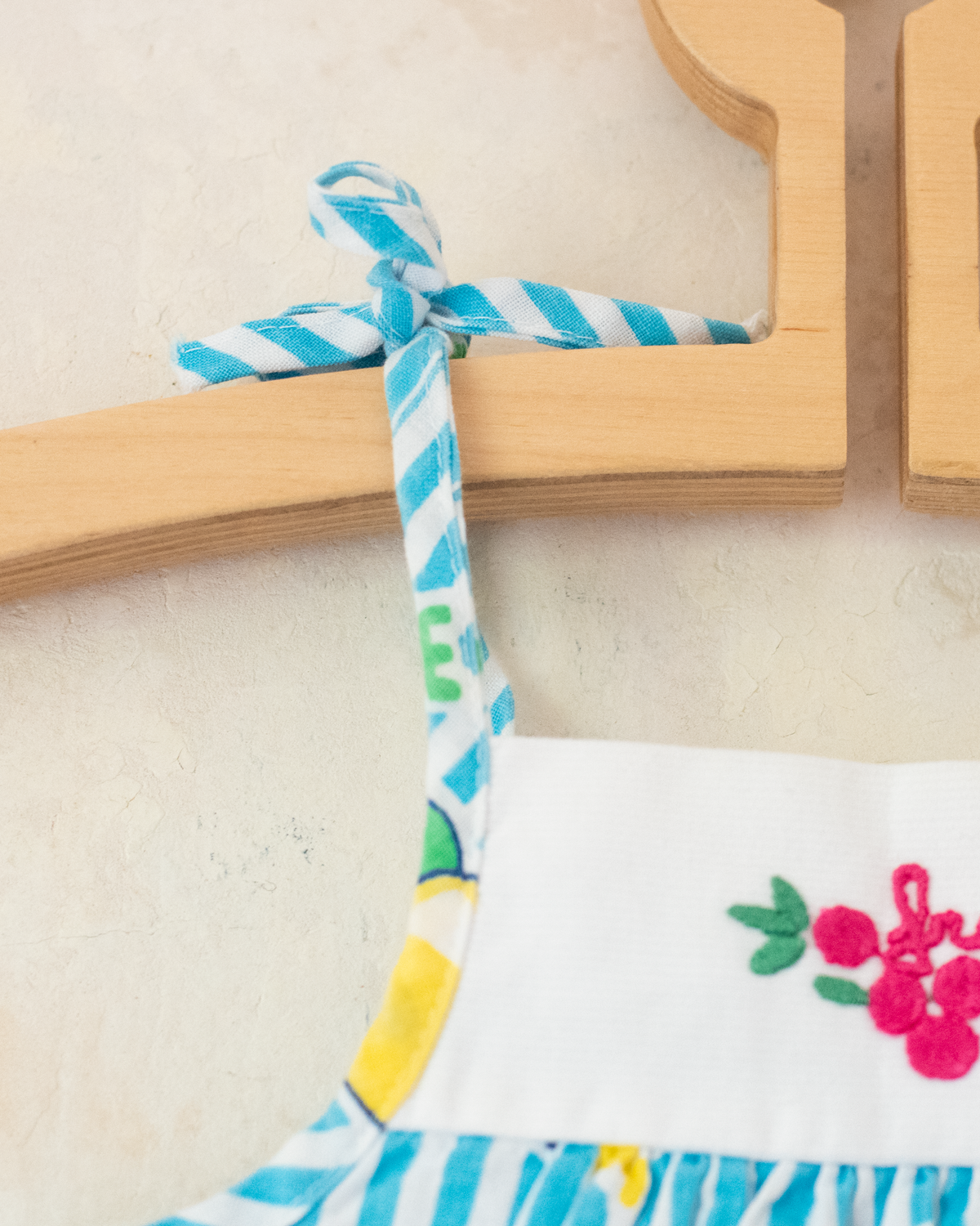 Striped and summer fruit dress | French deadstock | 12-18 months