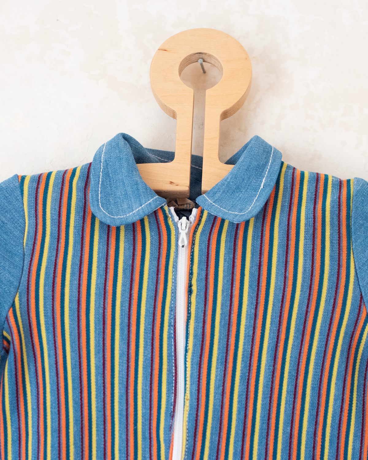 French overalls from the 70s with colorful stripes | 2-3 years