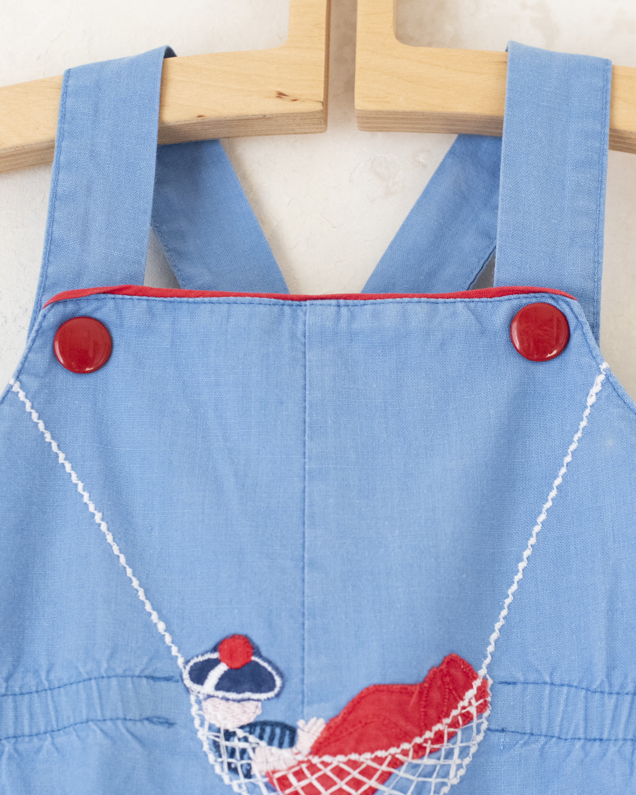 אוברול תכלת עם ימאי על ערסל | 12-18 חודשים