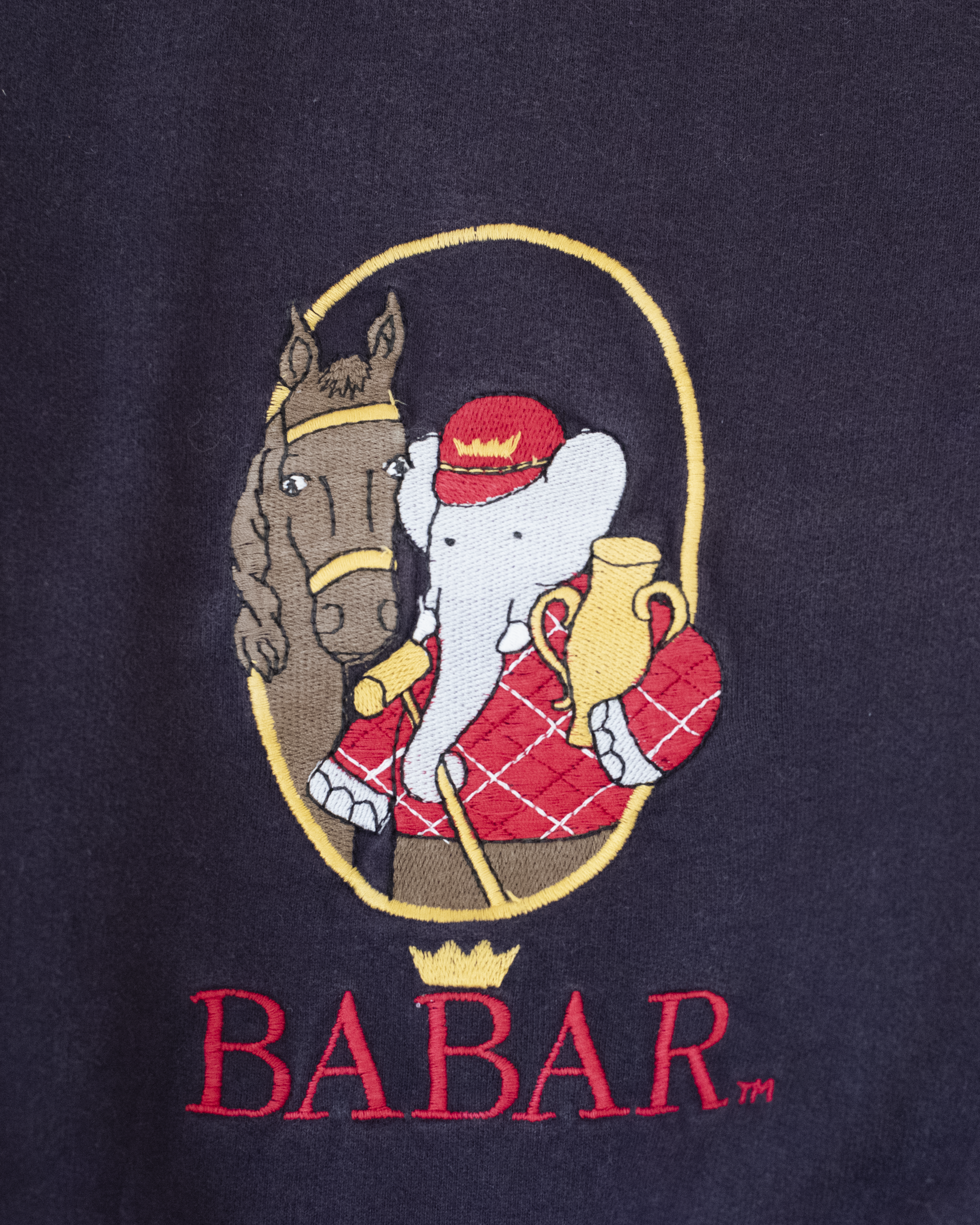 סווטשירט כחול עם רקמה של המלך בבר וסוס | 5-6 שנים