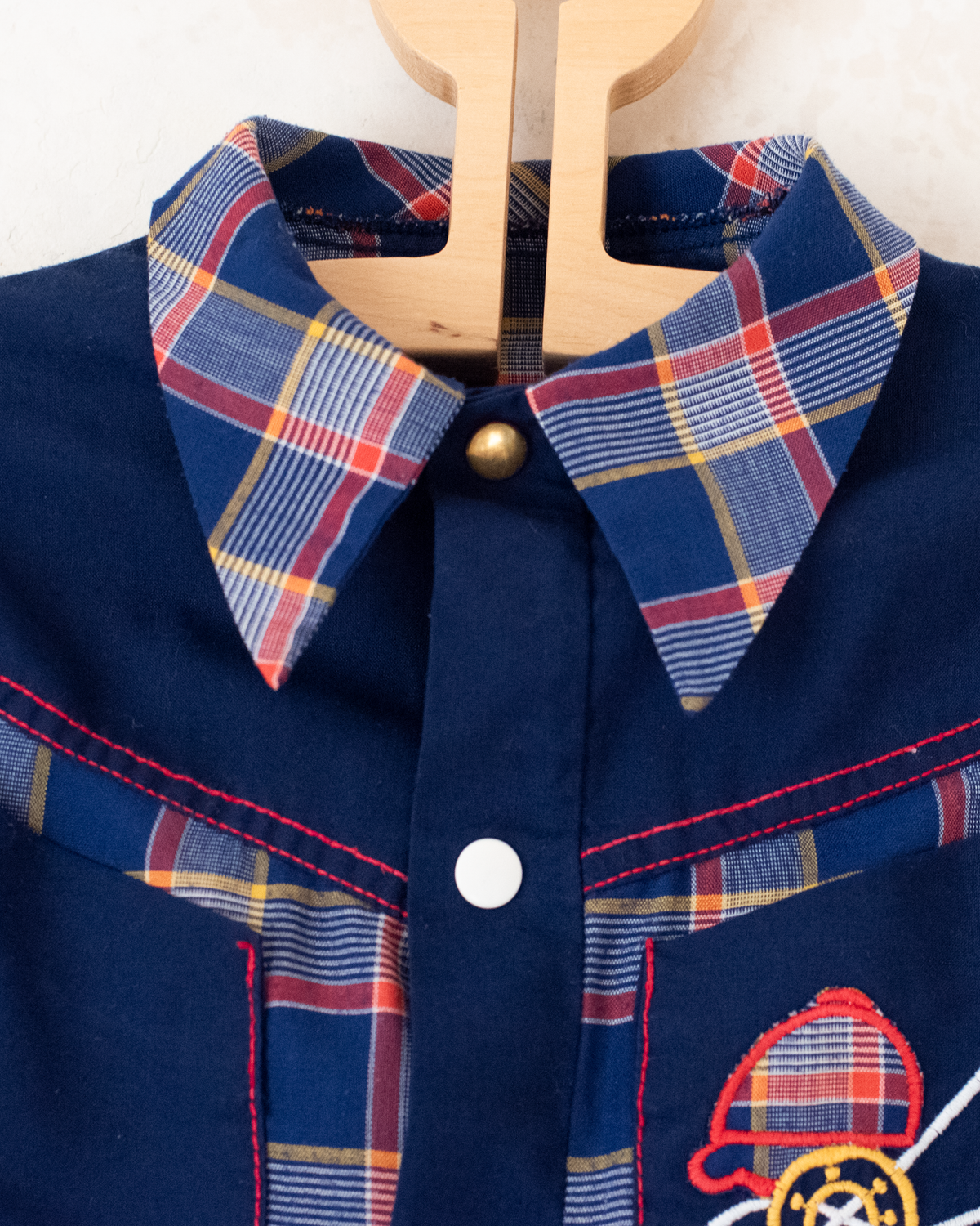 Checked shirt with rider embroidery | 2-3 years