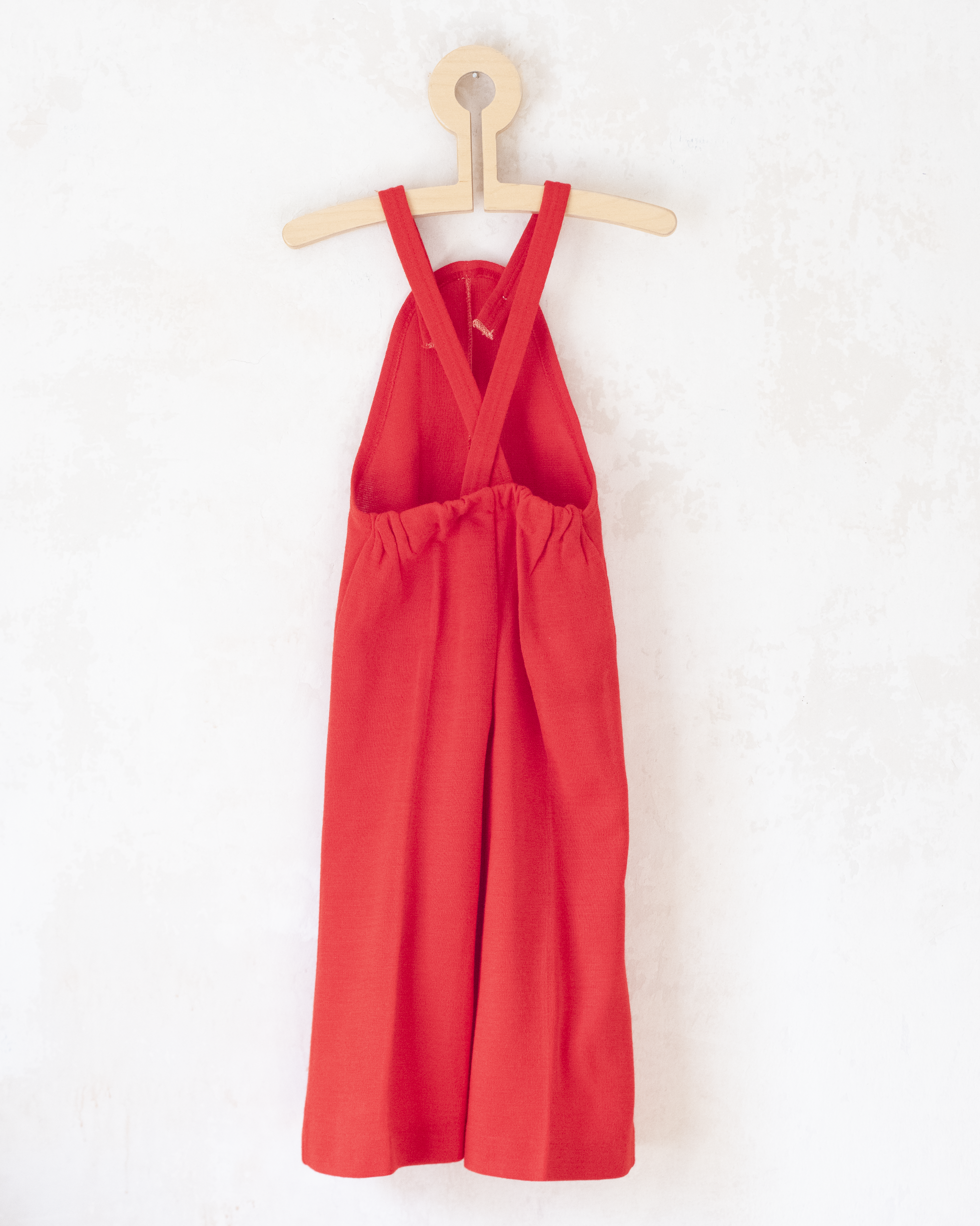 אוברול אדום מהסבנטיז | דד סטוק צרפתי | 2-3 שנים