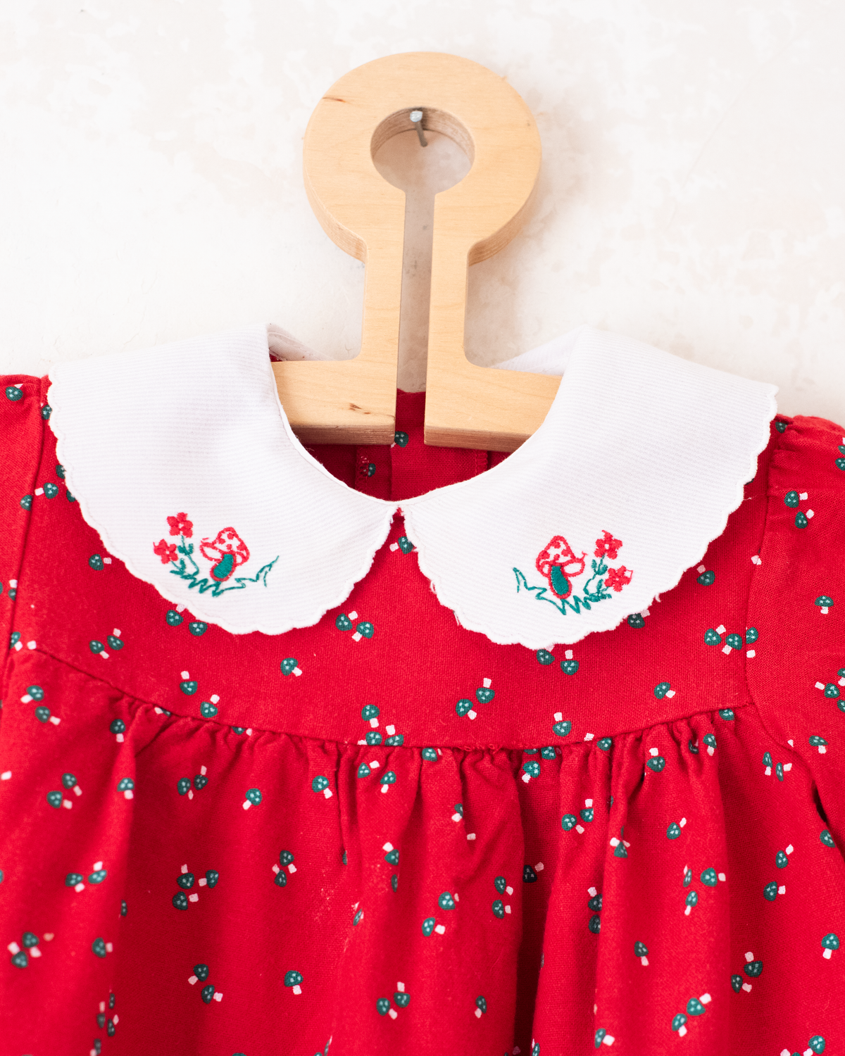 Red dress with mushrooms | 12-18 months