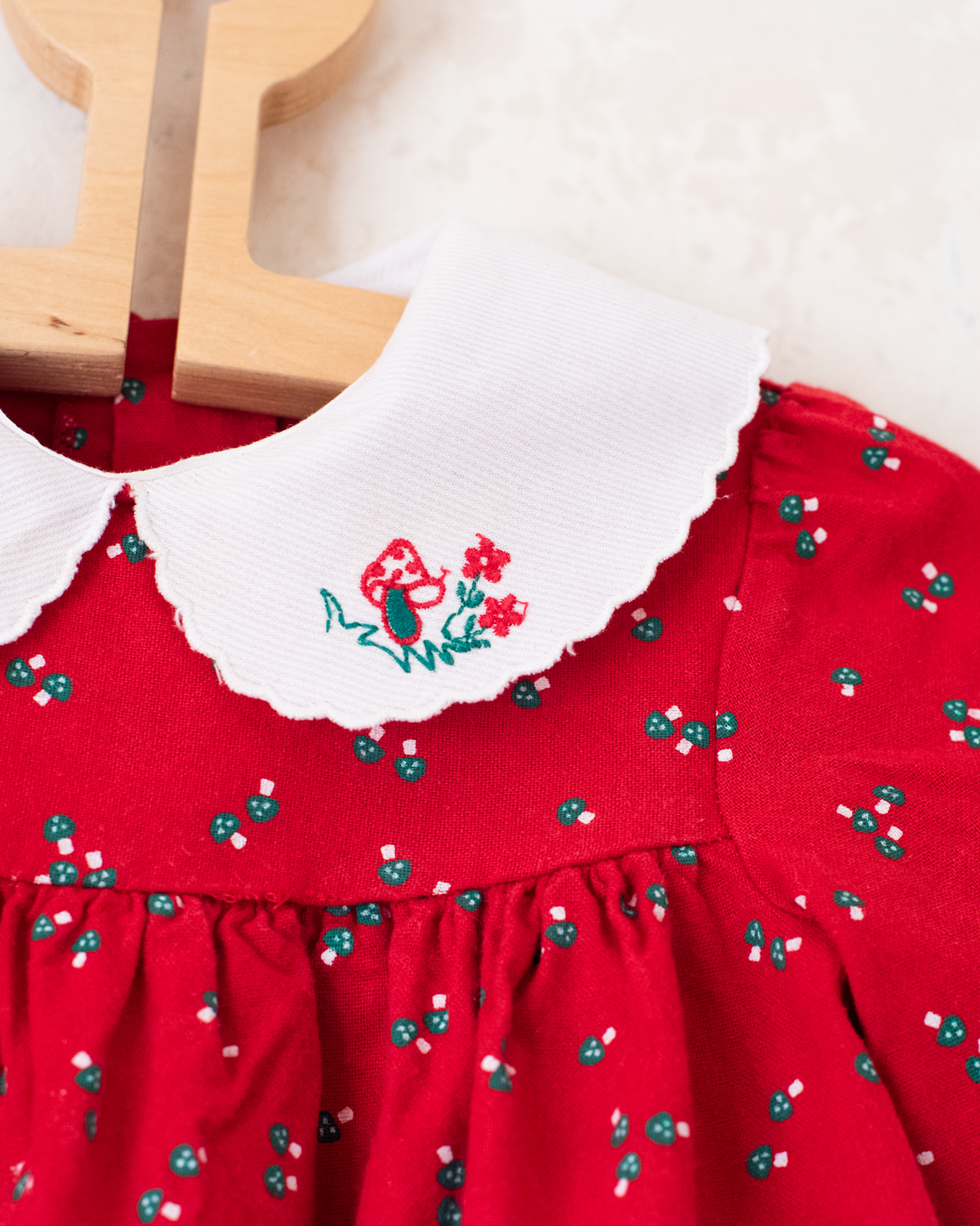 Red dress with mushrooms | 12-18 months
