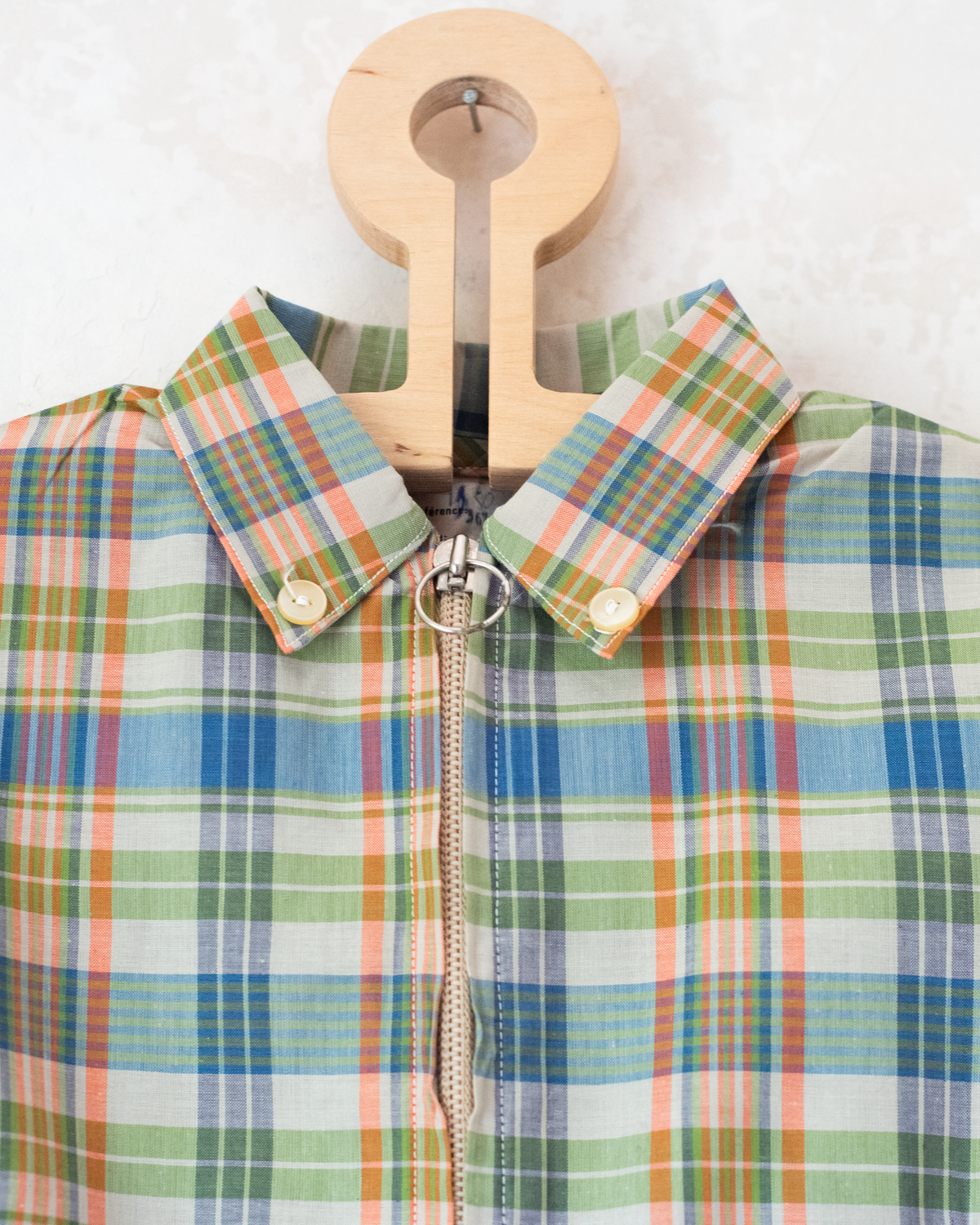 Plaid dress with belt | French deadstock from the 70s | 4-5 years