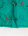 מעיל וינטג׳ פוך ירוק עם דובים | 12-18 חודשים