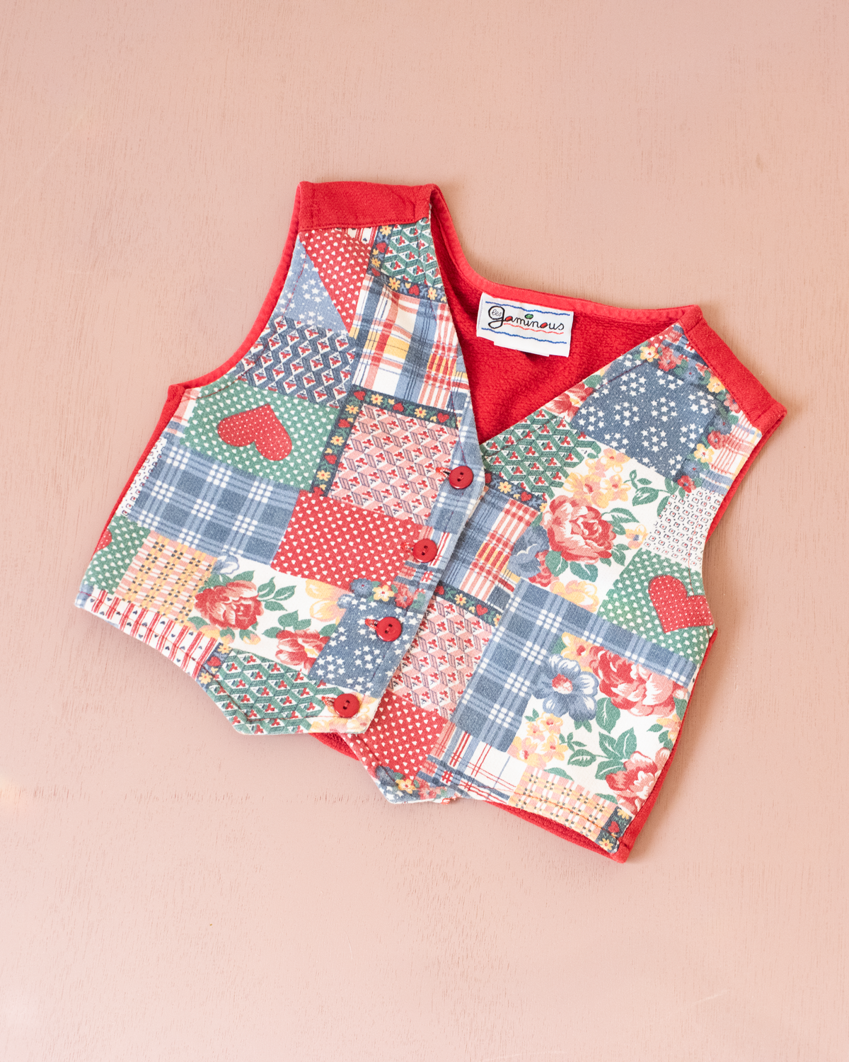 Colorful vest with flowers and hearts | 3-4 years