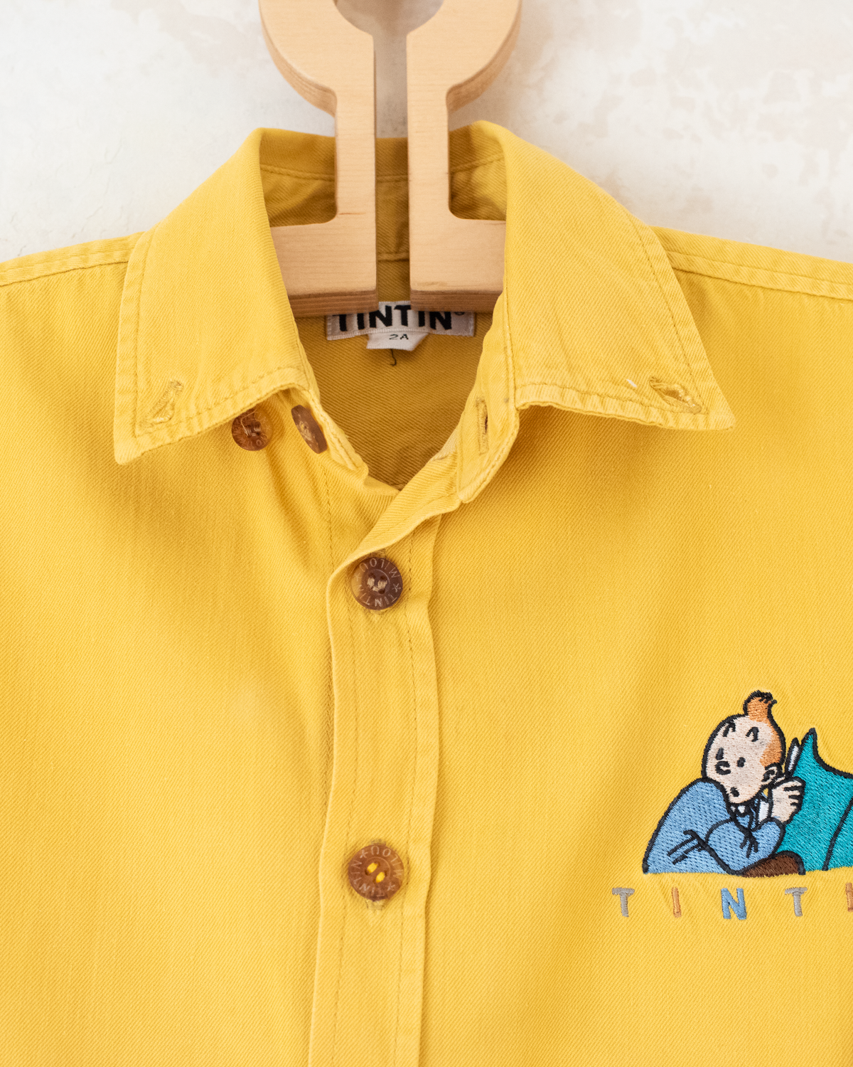 Long yellow shirt with Tintin embroidery | 18-24 months