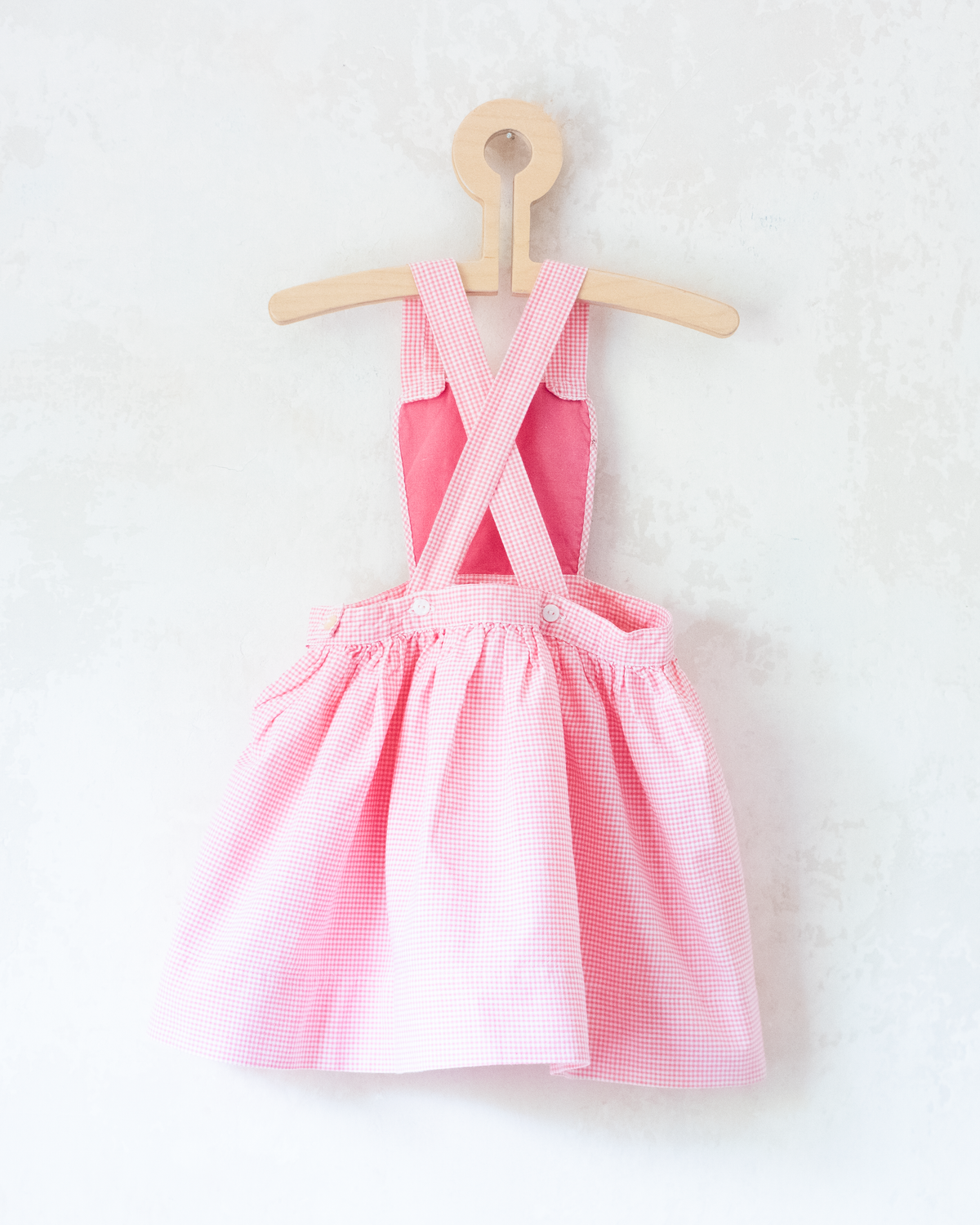 French pink sarafan from the 50s with fisherman and fish embroidery | 12-18 months