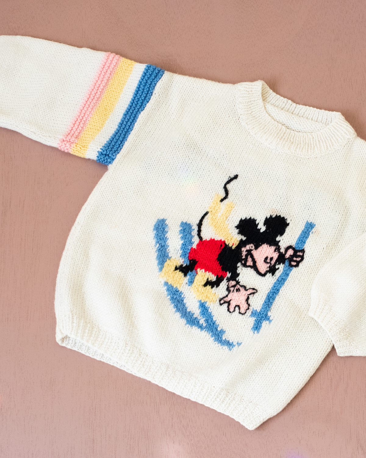 Mickey Mouse Skiing Wool Sweater | 5-6 Years