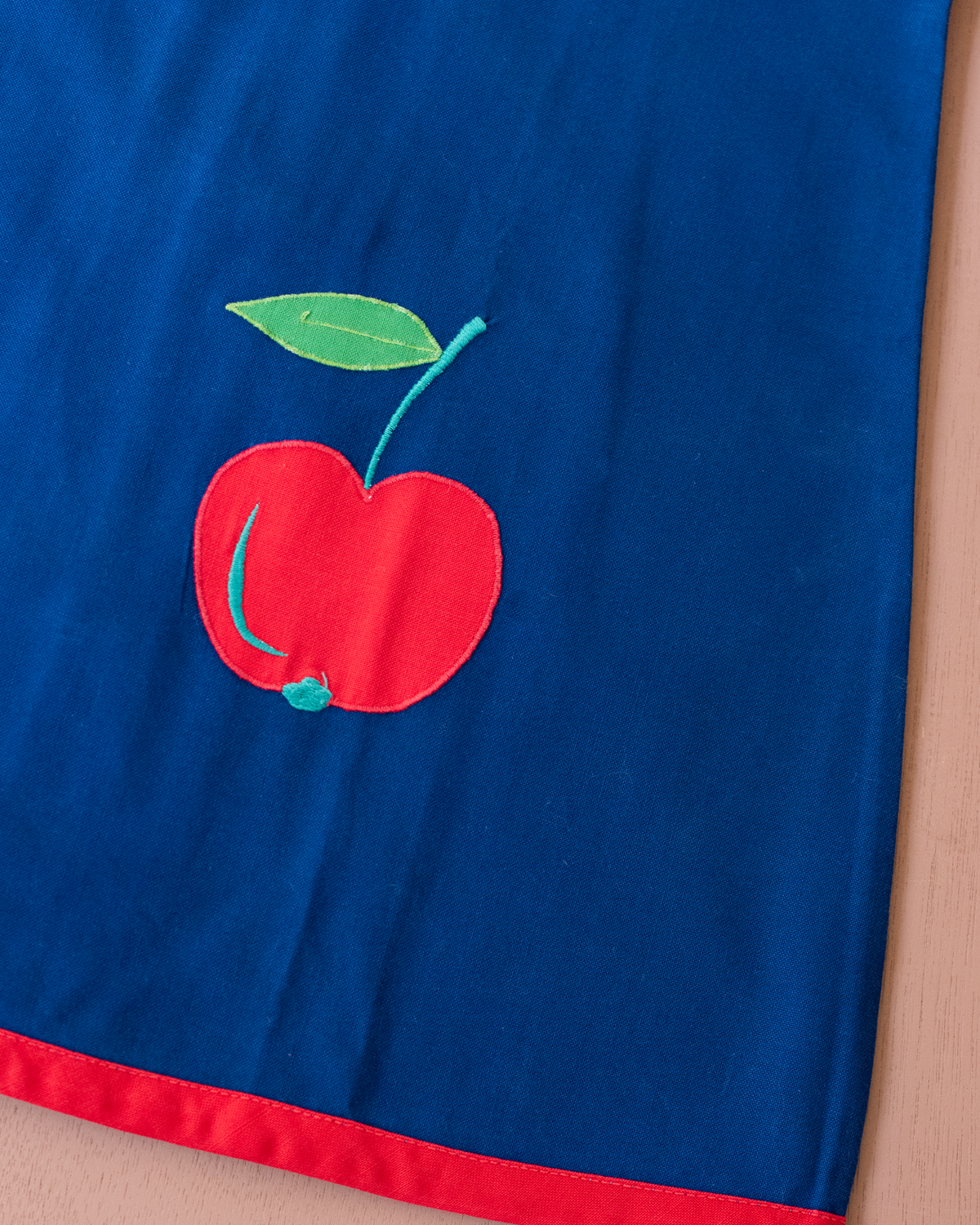 Blue dress with embroidered apple | 12-18 months 