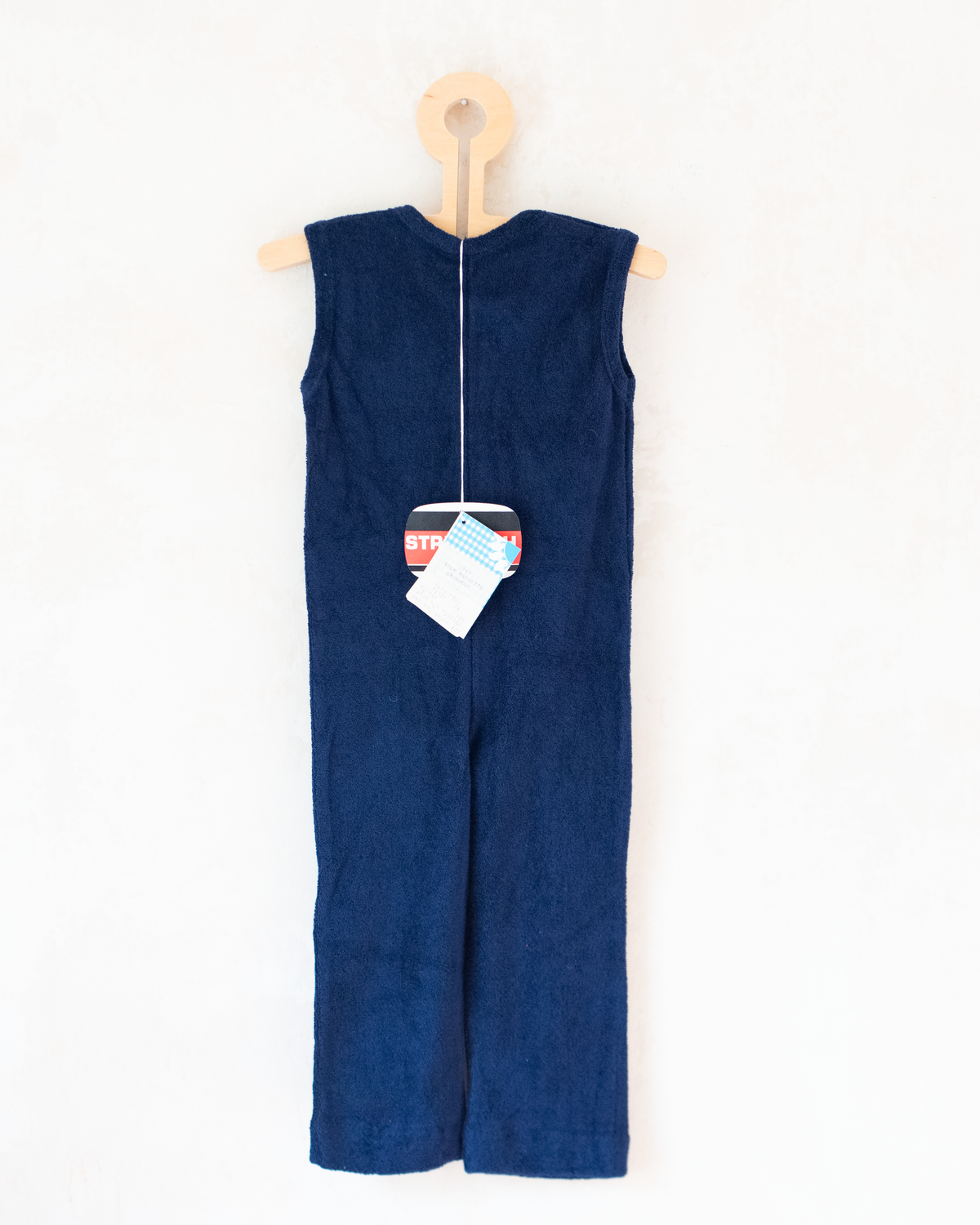 Terry cloth overall with a Babar the King and parachute embroidery | French Deadstock from the 70's | 2-3 years