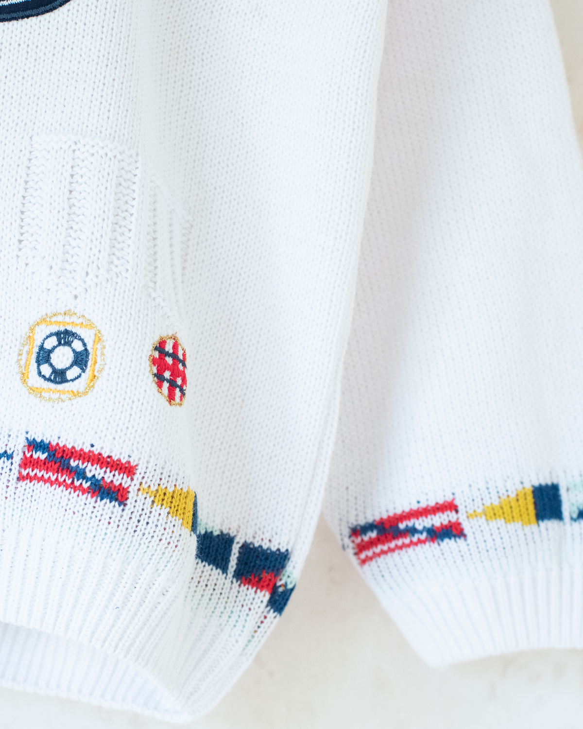 White polo sweater with sailor hat | Italian dead stock | 5-6 years