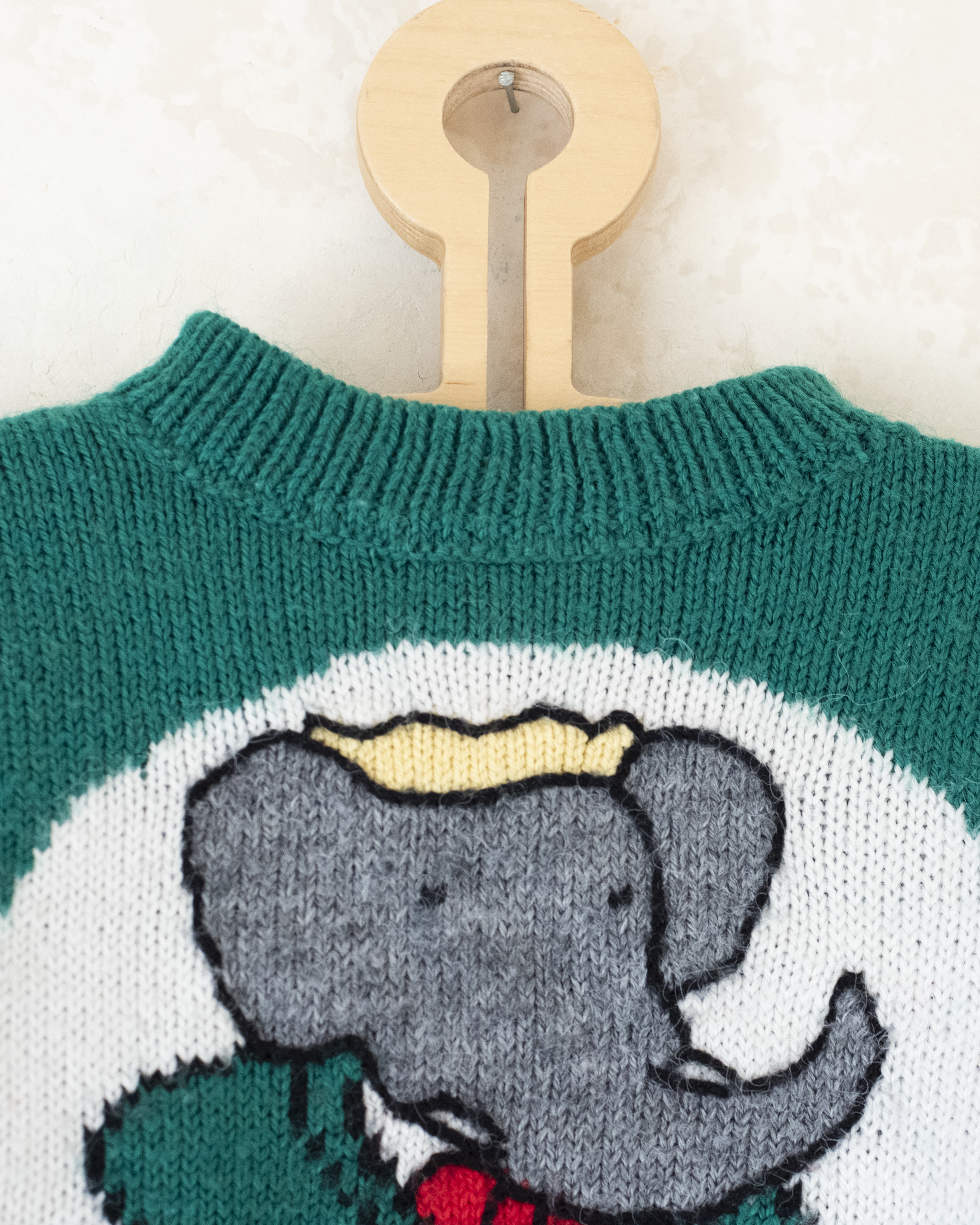 סוודר צמר ירוק עם המלך בבר | 2-3 שנים