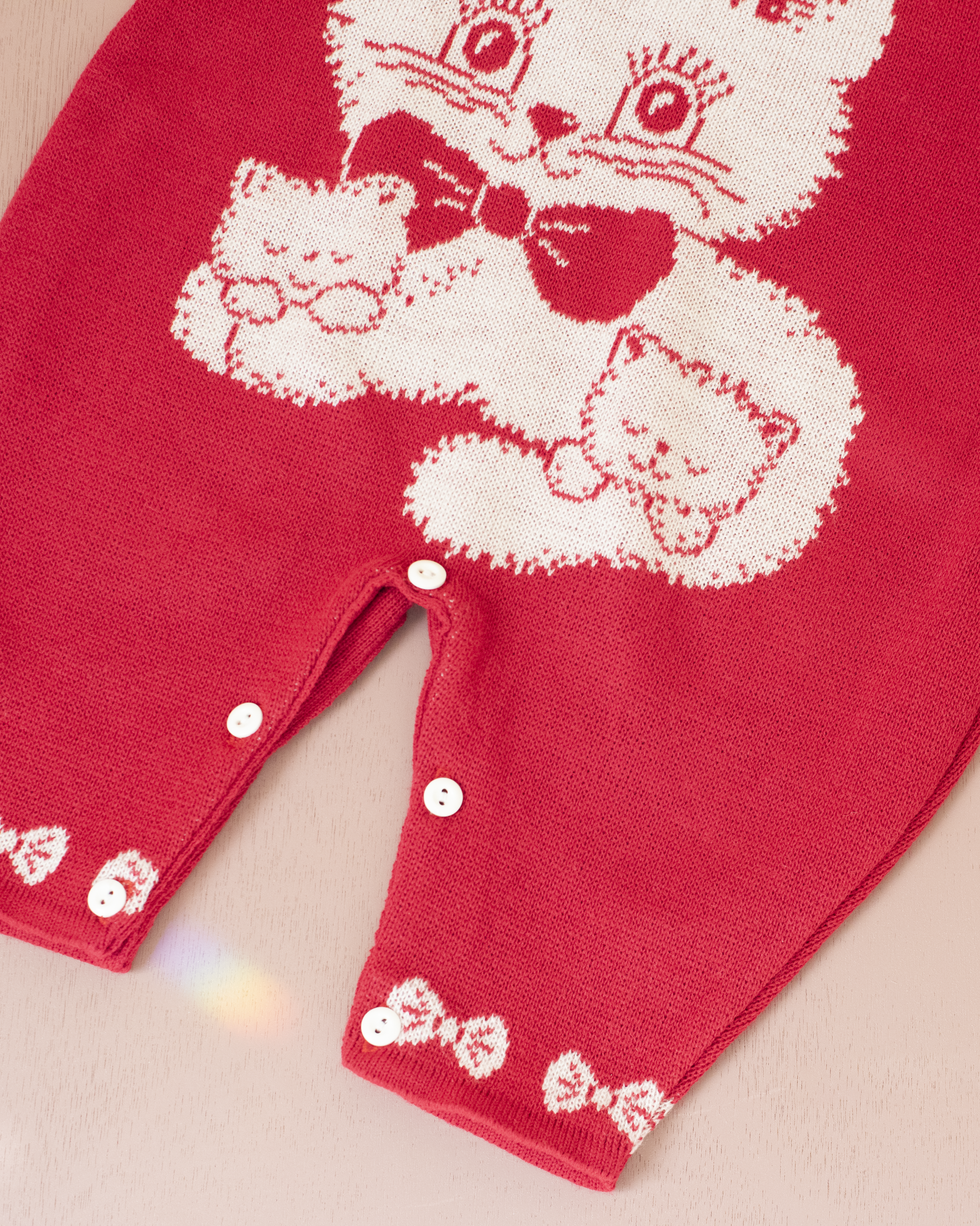 אוברול סרוג אדום עם חתולים | דד סטוק ספרדי | 3-6 חודשים