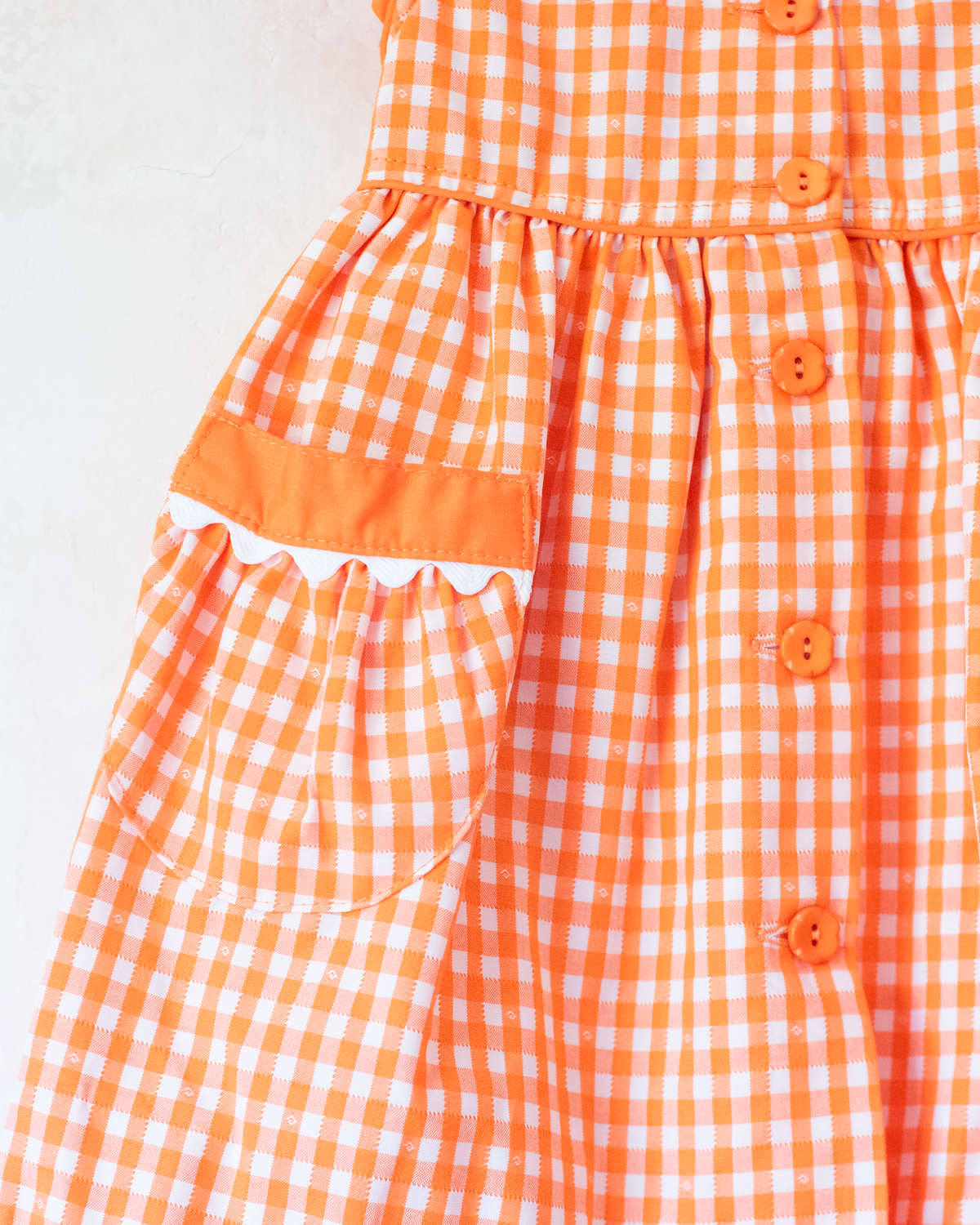 Orange Plaid Dress | Spanish Deadstock | 12-18 Months