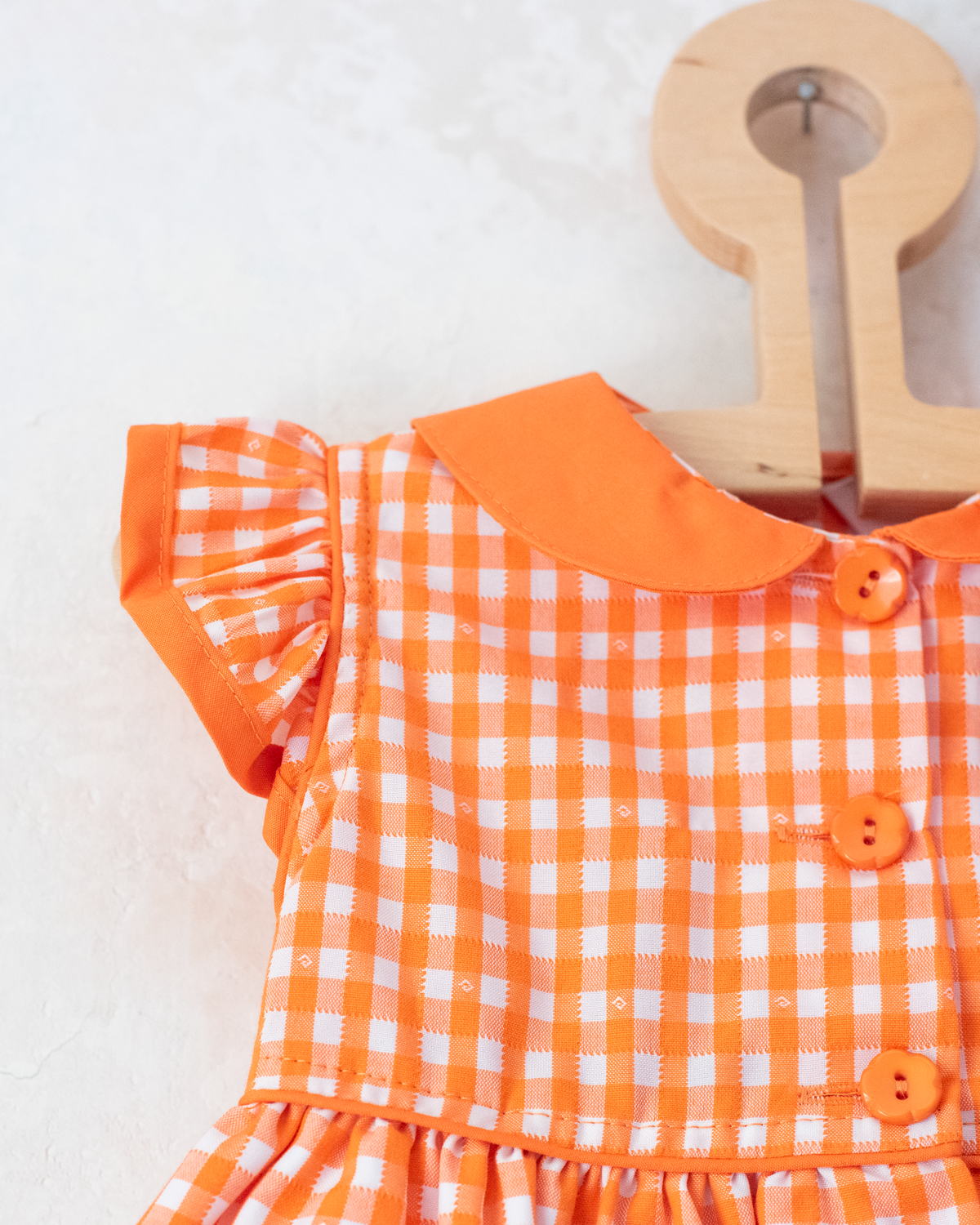 Orange Plaid Dress | Spanish Deadstock | 12-18 Months