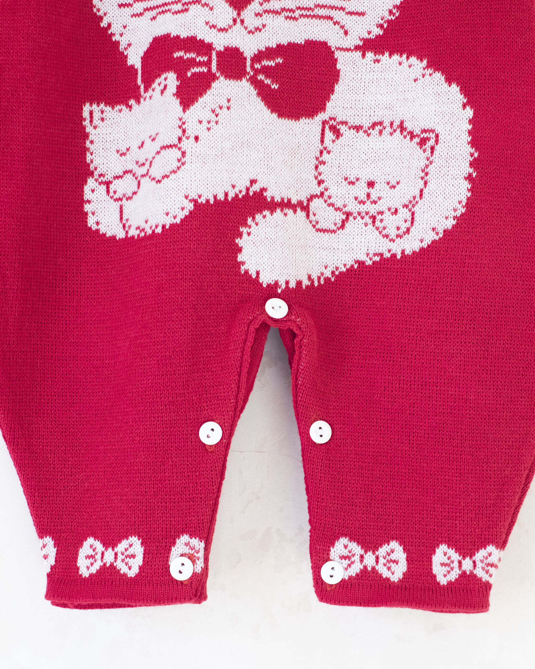 אוברול סרוג אדום עם חתולים | דד סטוק ספרדי | 3-6 חודשים