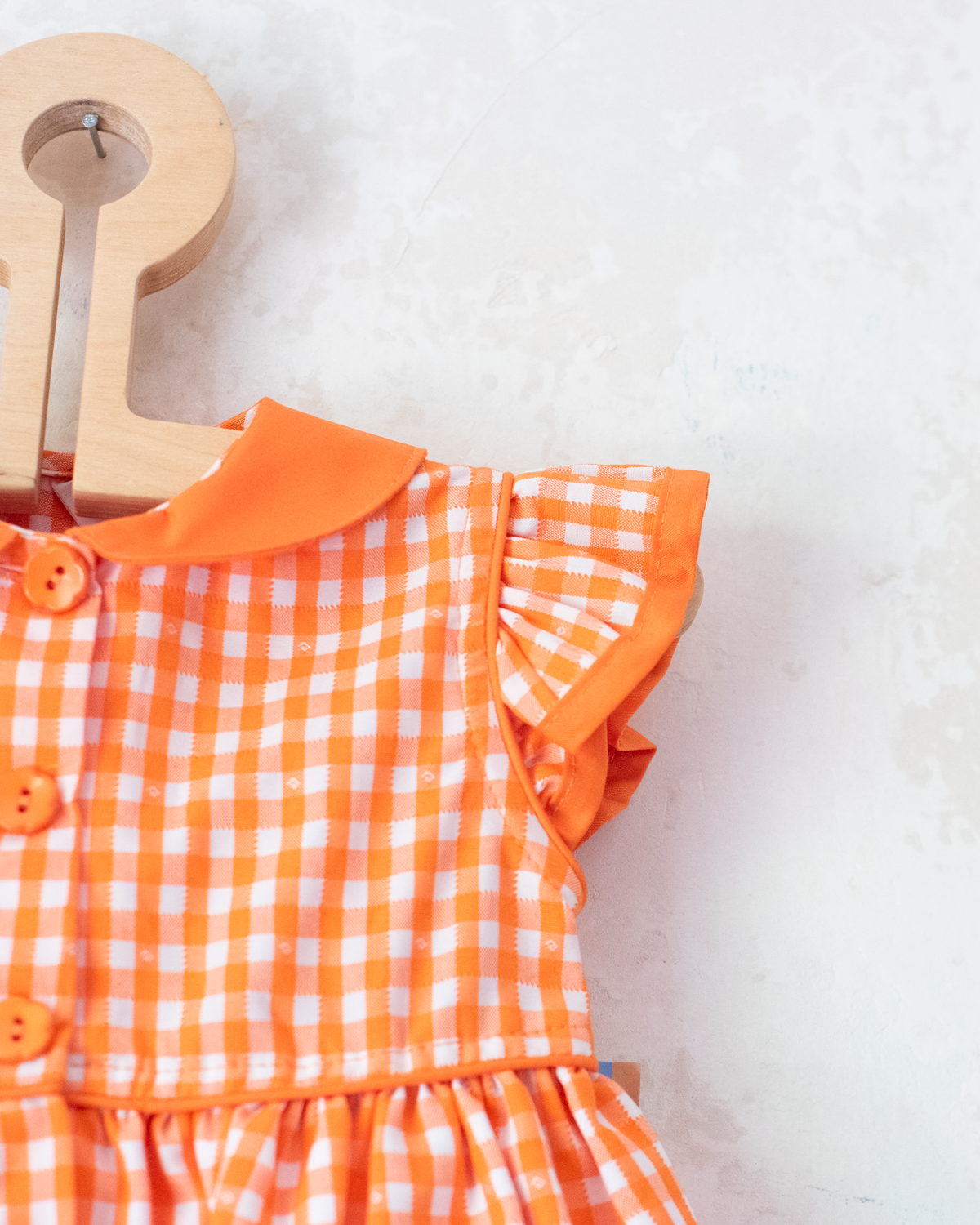 Orange Plaid Dress | Spanish Deadstock | 12-18 Months