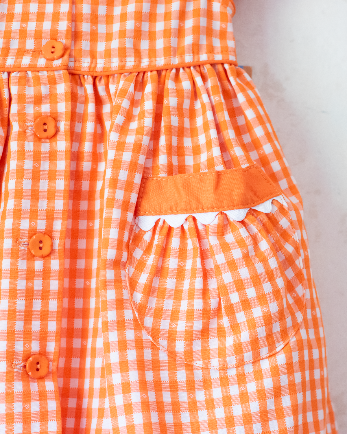 Orange Plaid Dress | Spanish Deadstock | 12-18 Months