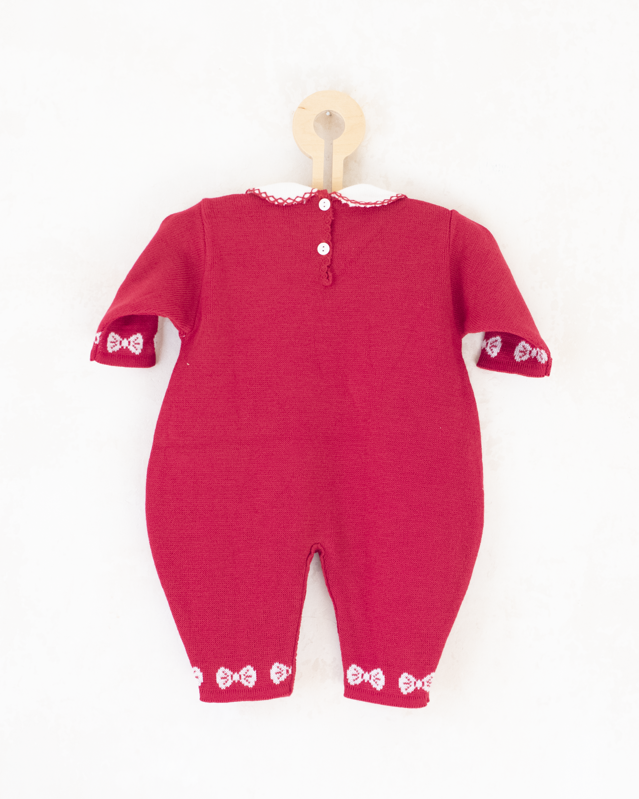 אוברול סרוג אדום עם חתולים | דד סטוק ספרדי | 3-6 חודשים