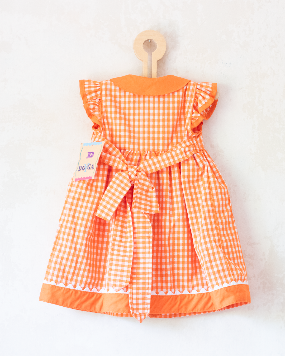 Orange Plaid Dress | Spanish Deadstock | 12-18 Months