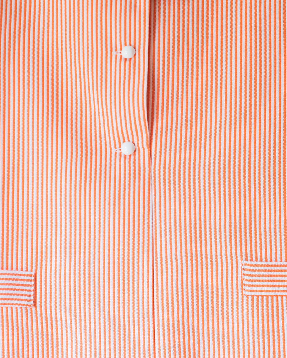 Orange and white striped dress with green combination | Parisian Deadstock | 9-10 years
