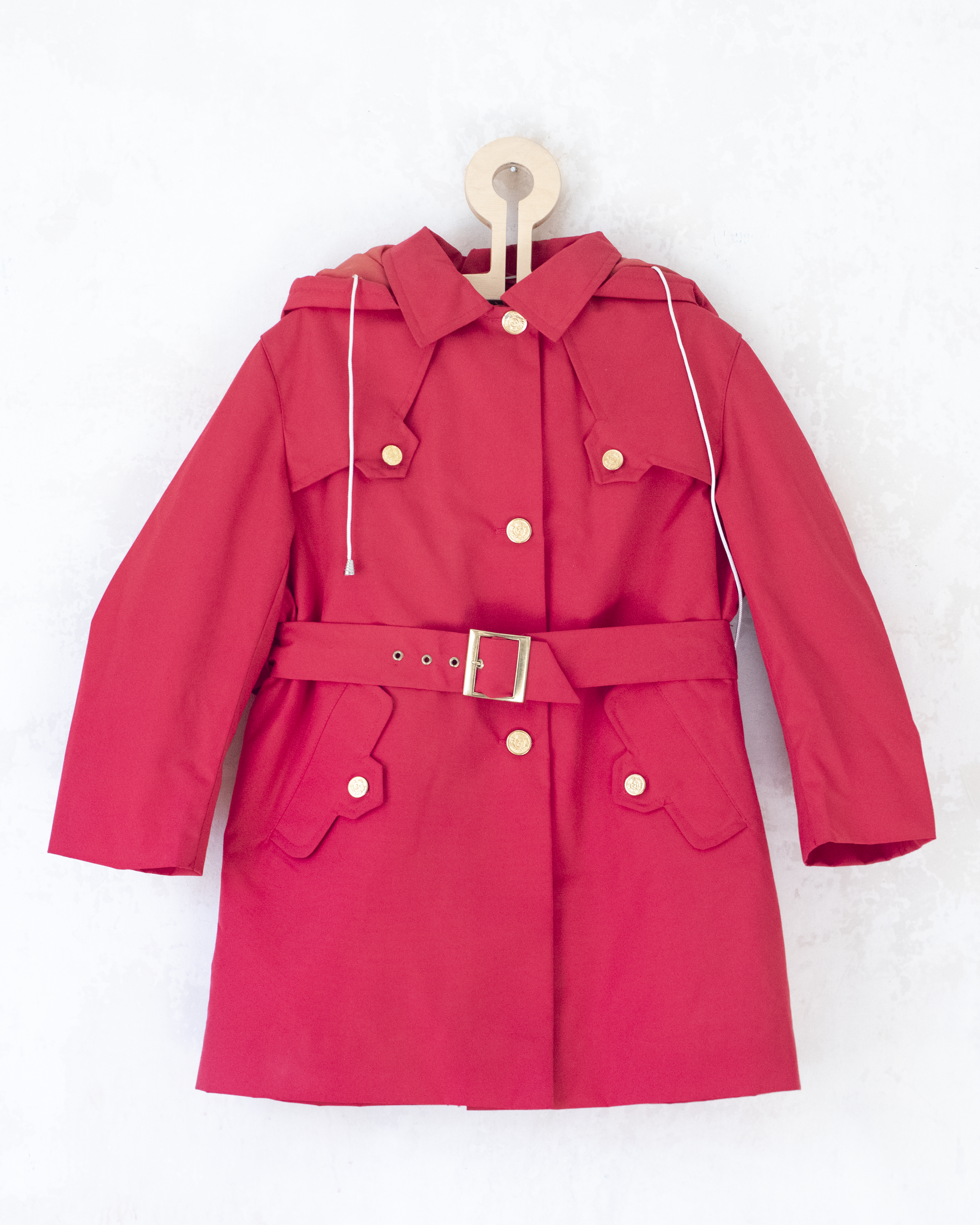מעיל אדום מהסבנטיז | דד סטוק בלגי | 6-7 שנים