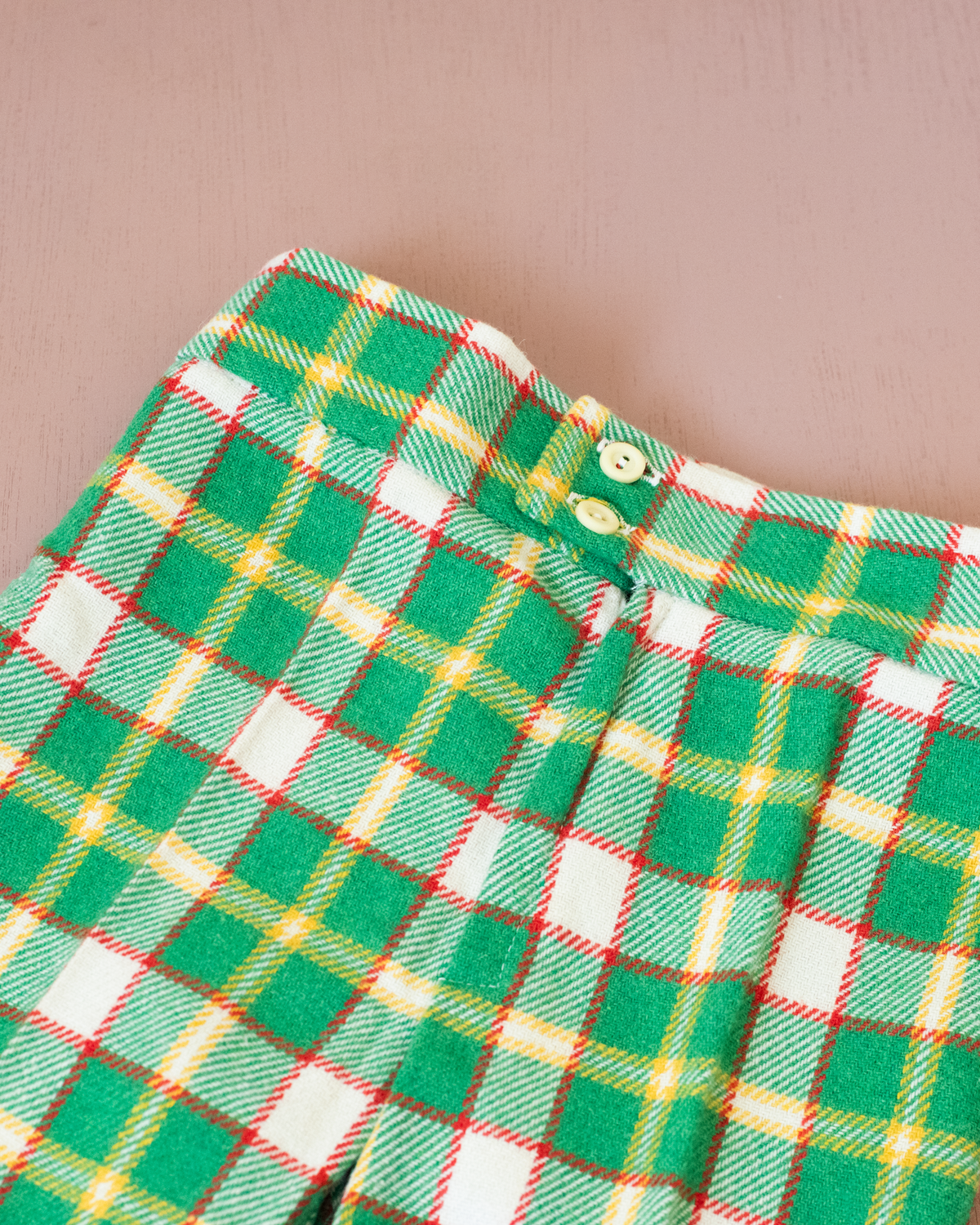 Green Plaid Wool Pants | 4-5 Years